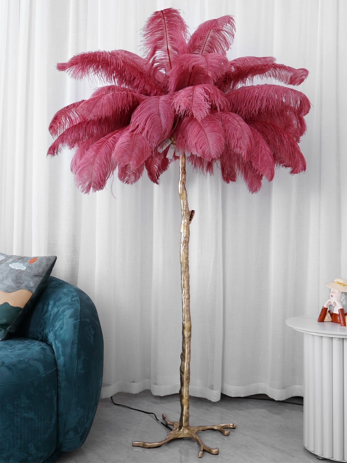 Selis Feather Brass Floor Lamp
