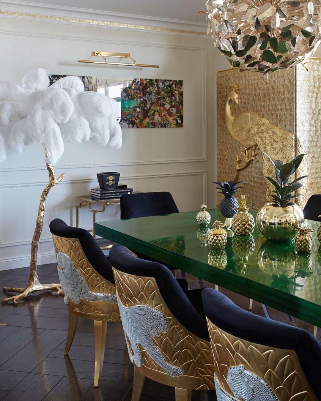 Selis Feather Brass Floor Lamp