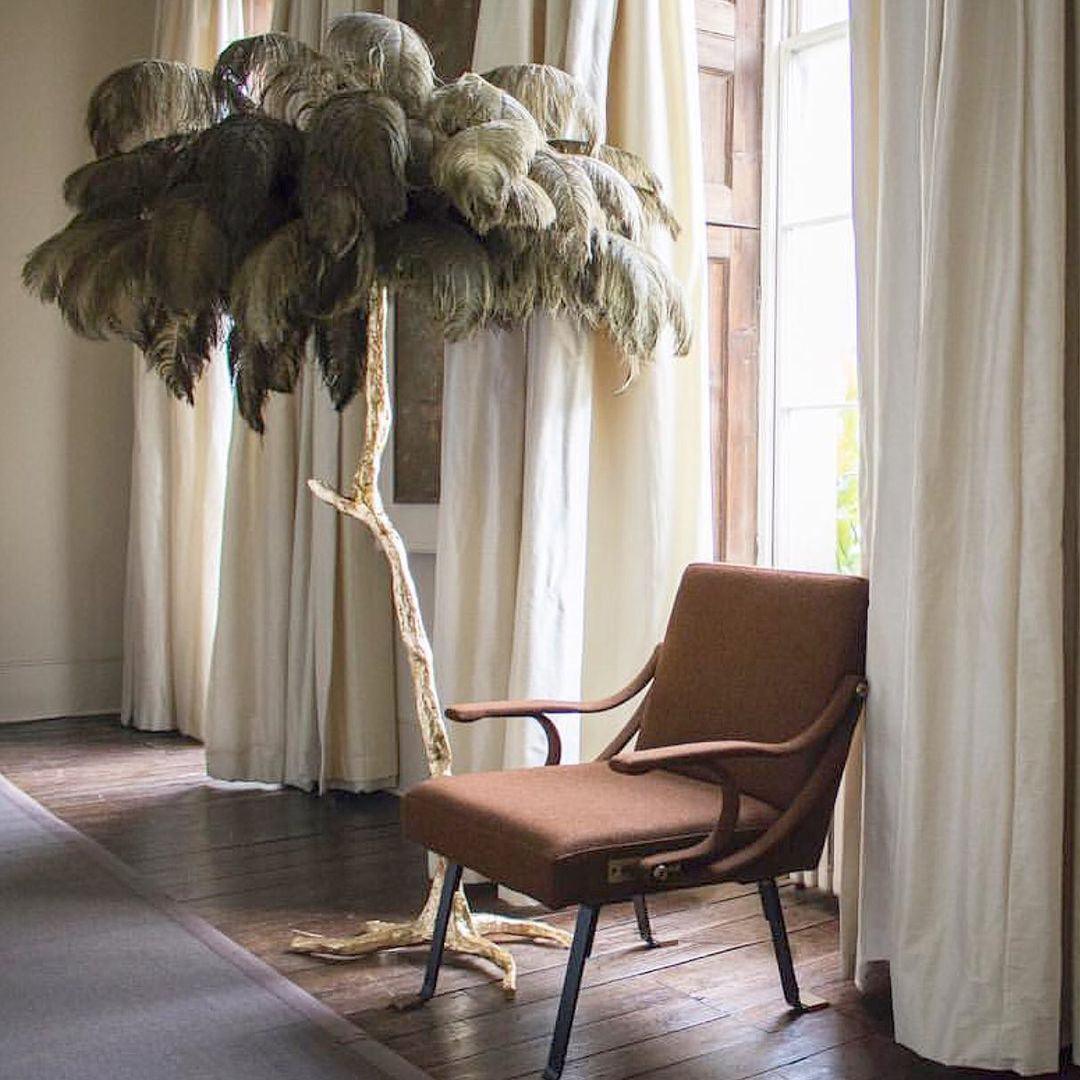 Selis Feather Brass Floor Lamp