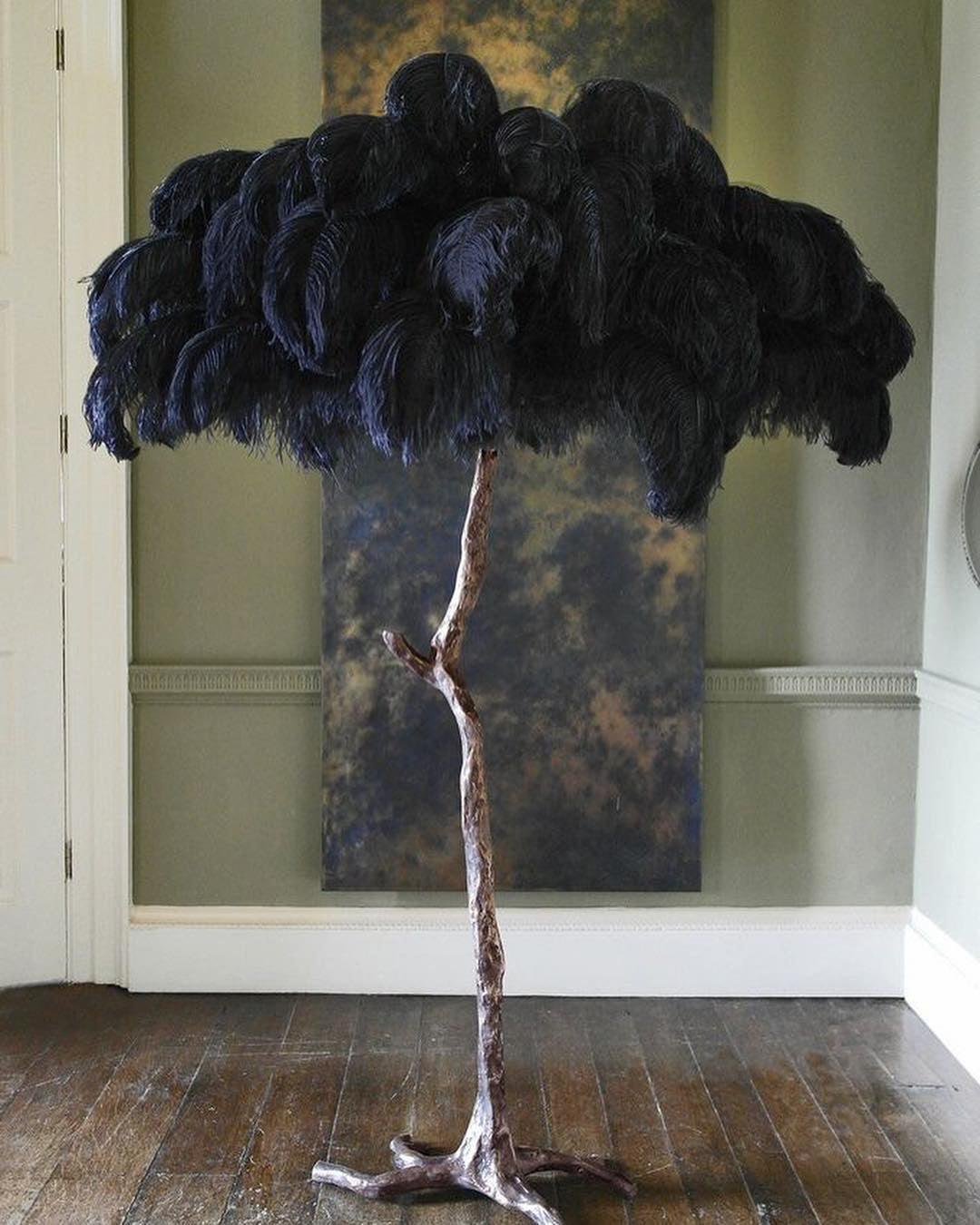 Selis Feather Brass Floor Lamp