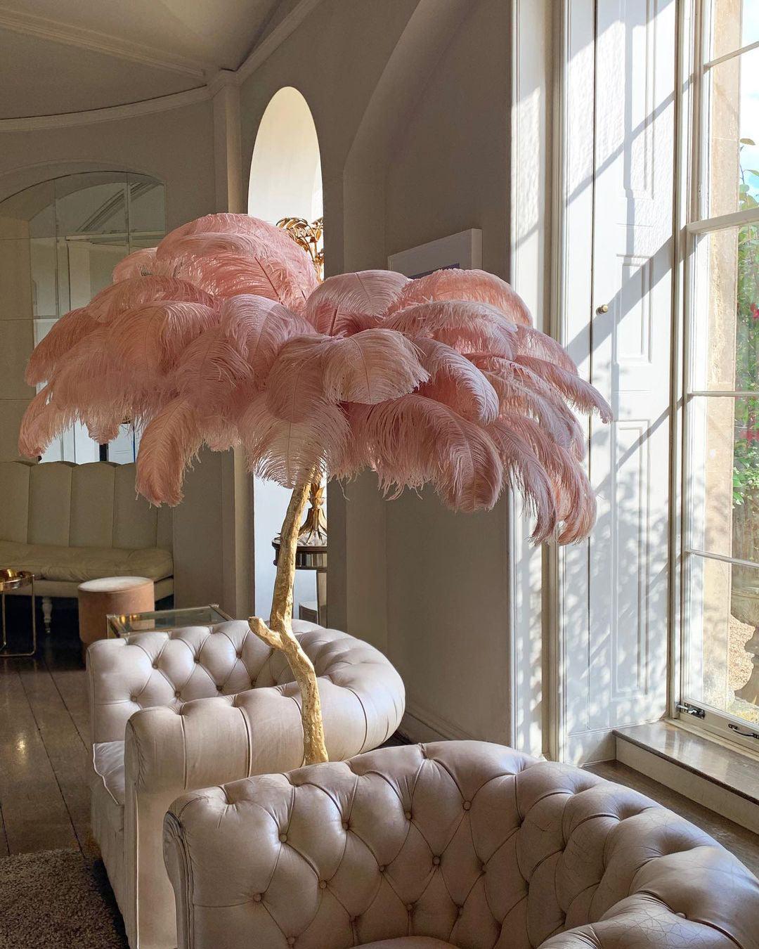 Selis Feather Brass Floor Lamp