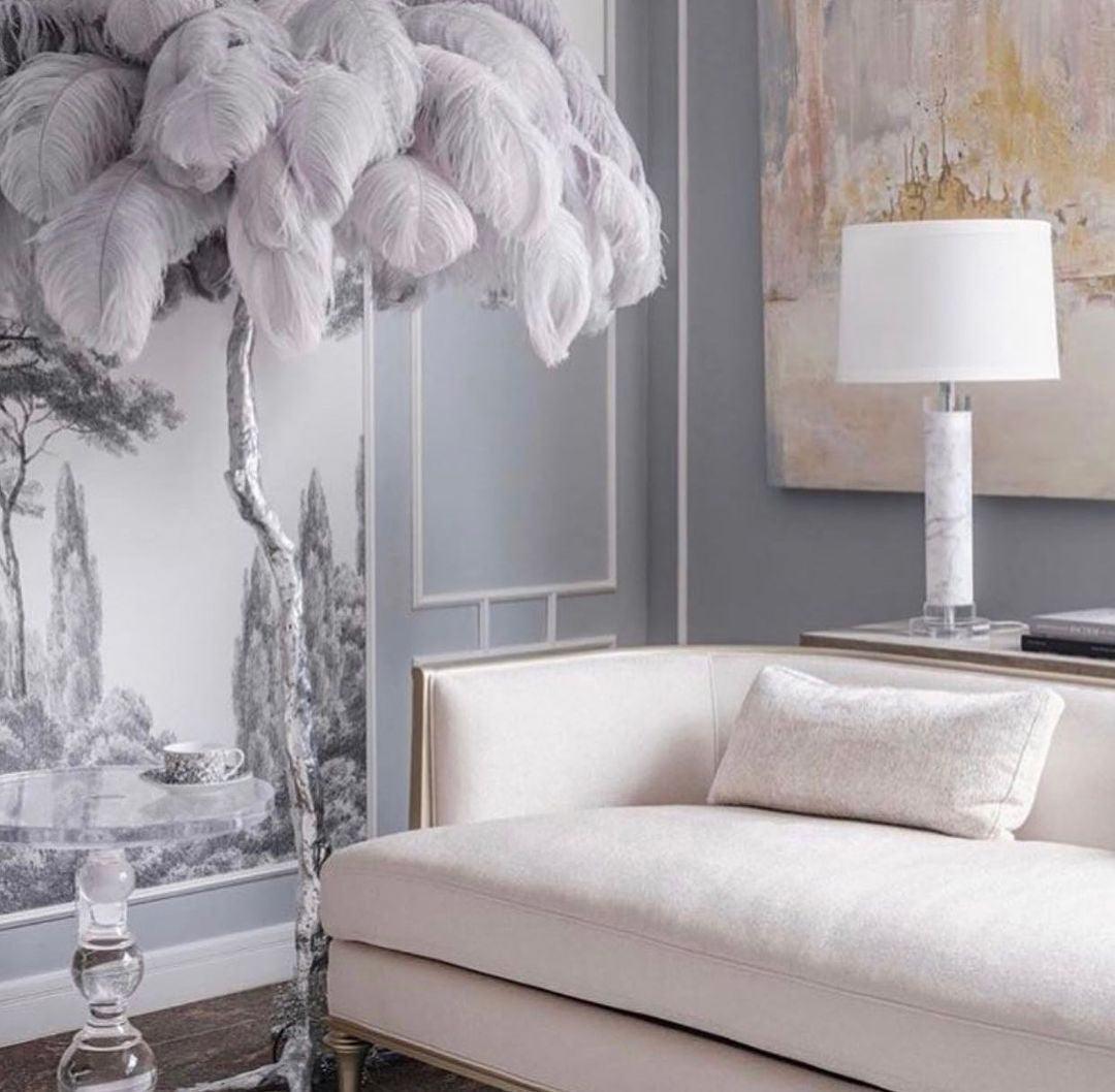 Selis Feather Brass Floor Lamp