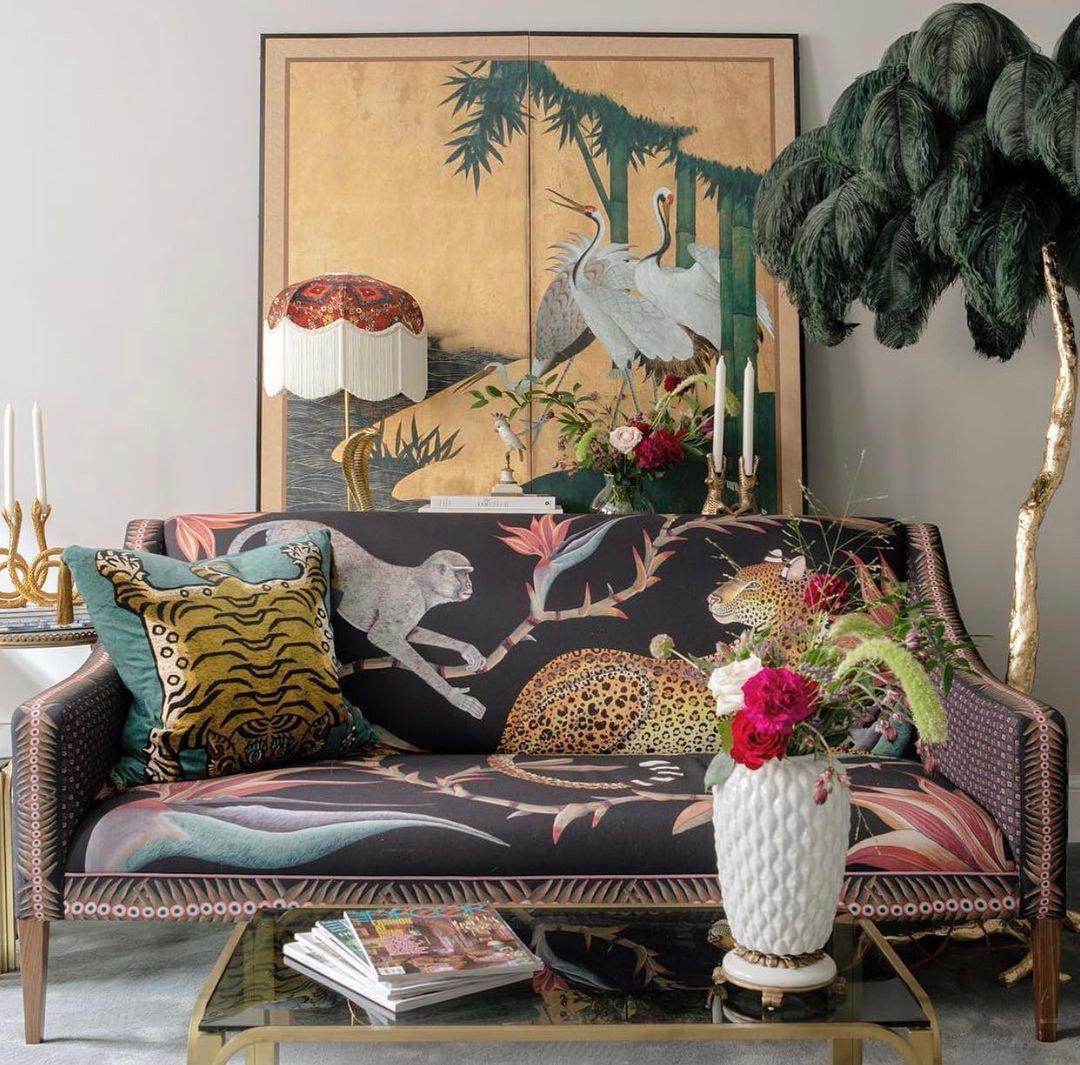 Selis Feather Brass Floor Lamp
