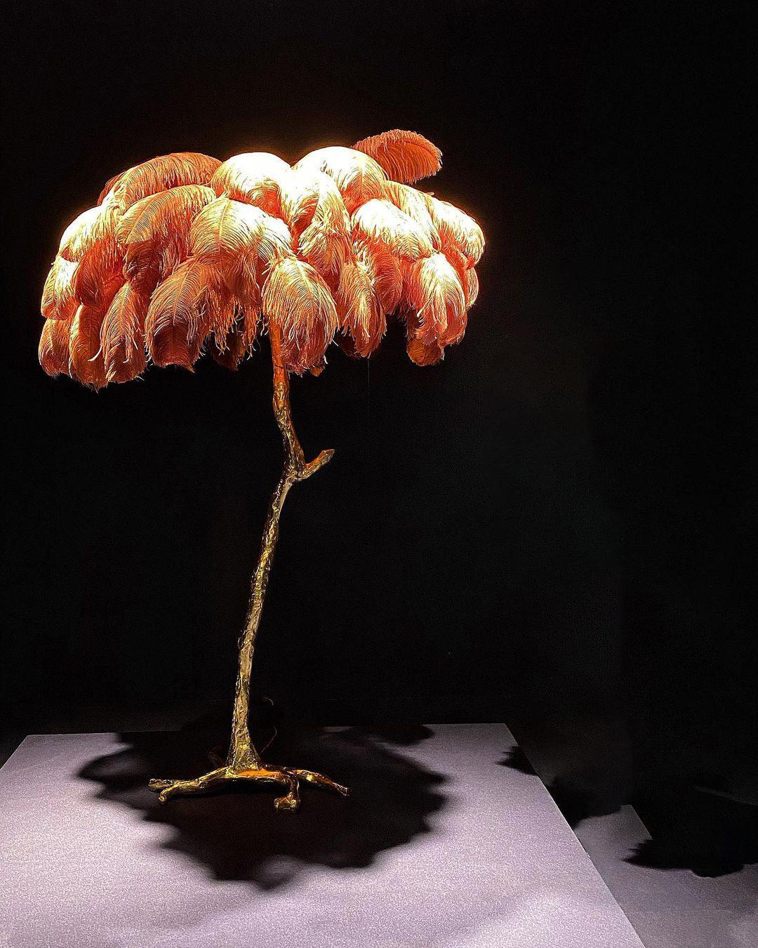 Selis Feather Brass Floor Lamp