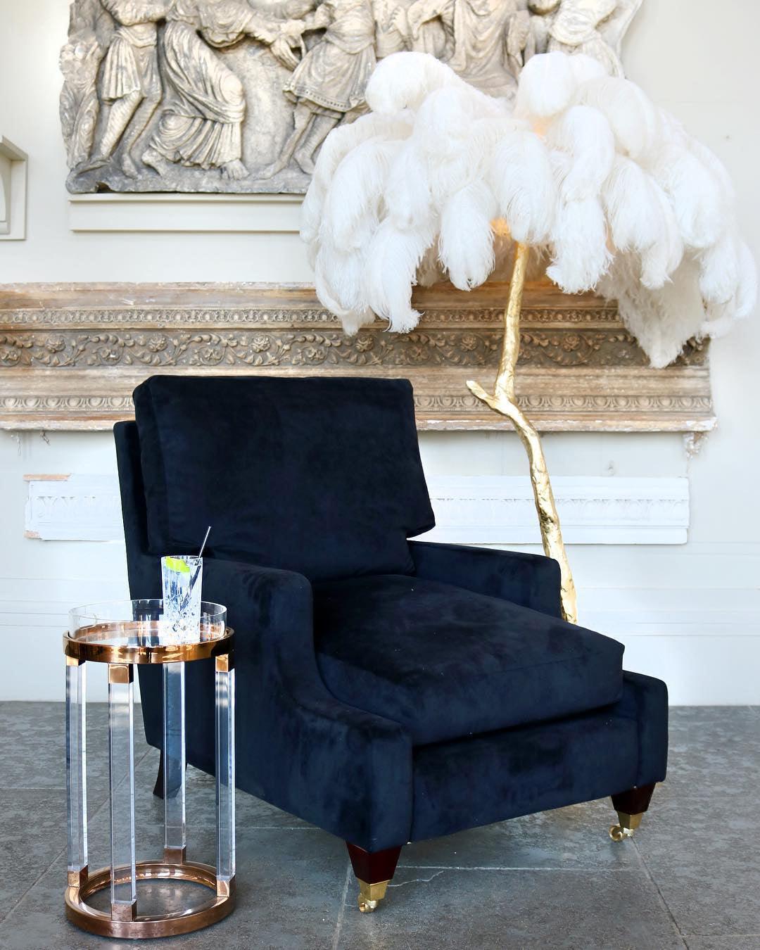 Selis Feather Brass Floor Lamp