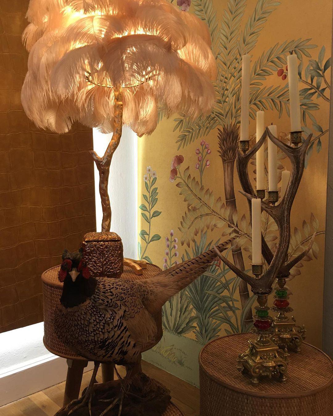 Selis Feather Brass Floor Lamp
