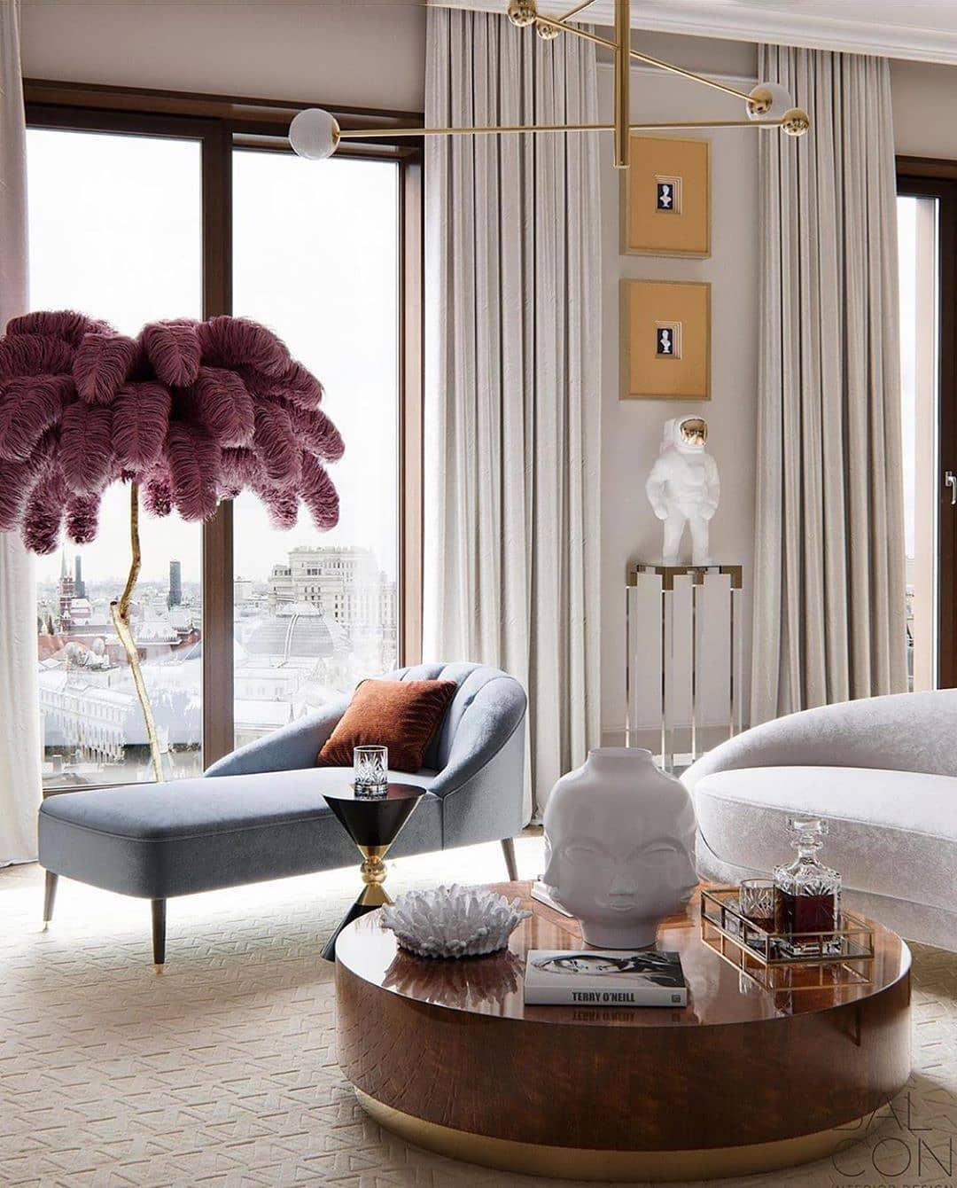 Selis Feather Brass Floor Lamp