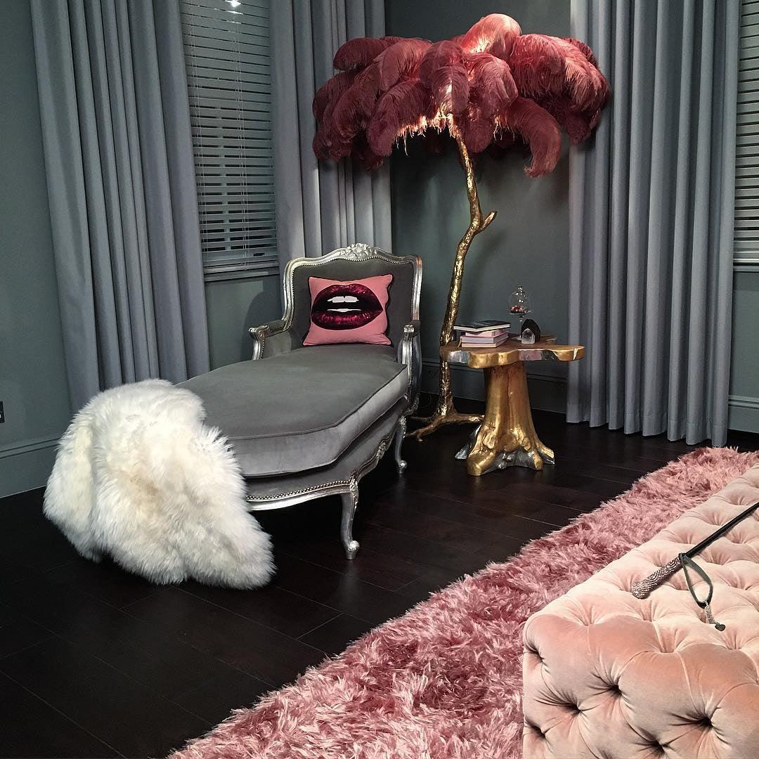 Selis Feather Brass Floor Lamp