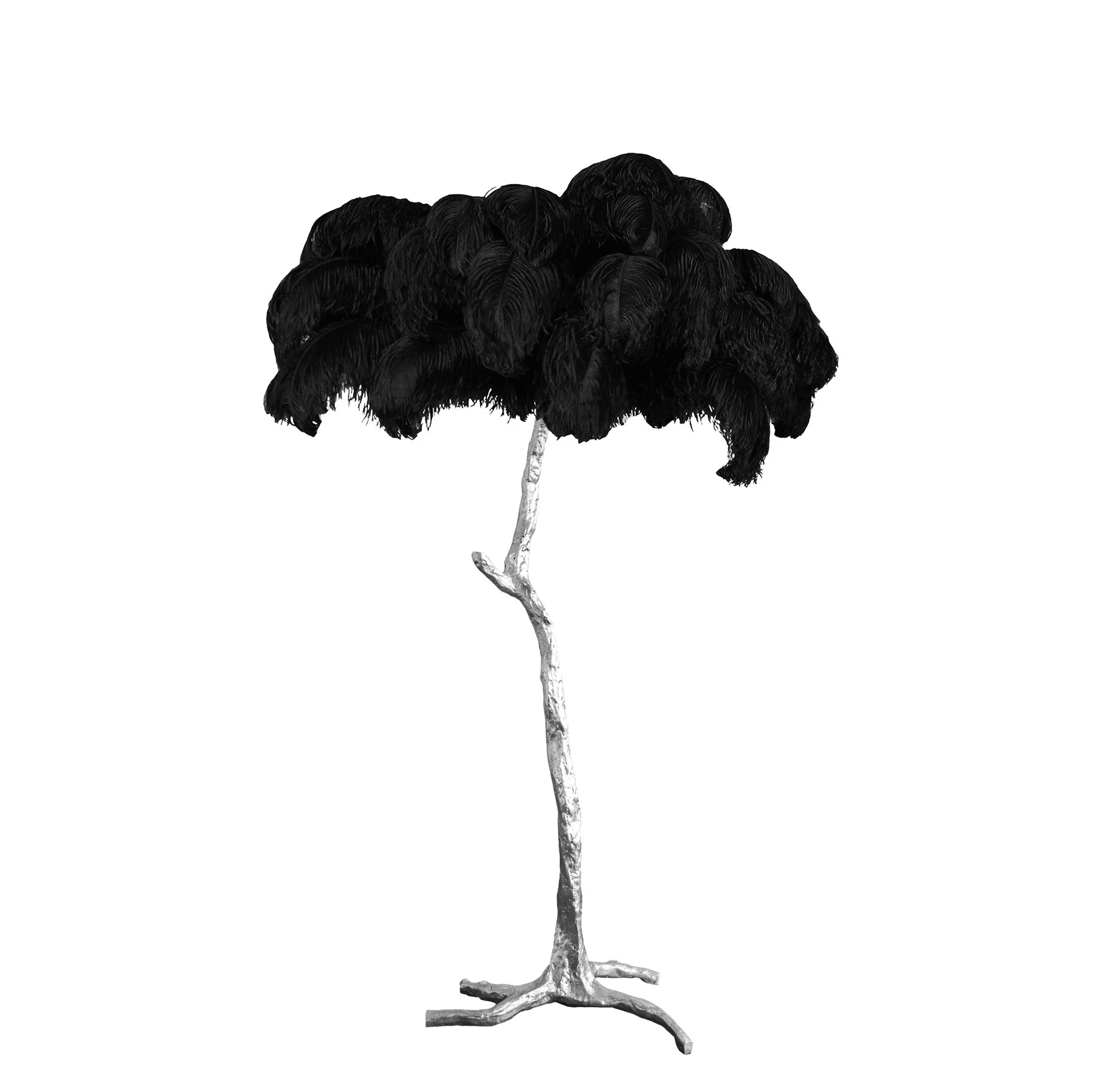 Selis Feather Brass Floor Lamp