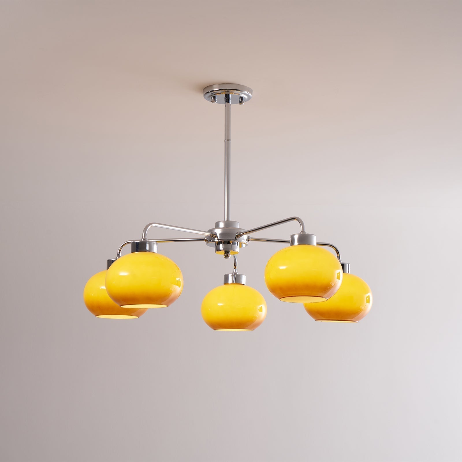 Liorenira Chandelier Glass Chrome Geometric Retro