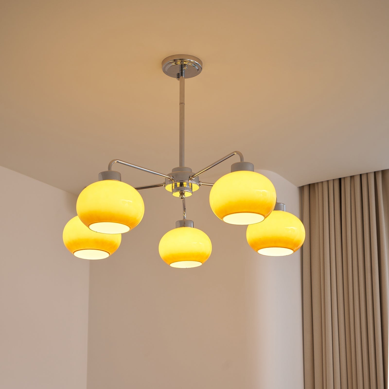 Liorenira Chandelier Glass Chrome Geometric Retro