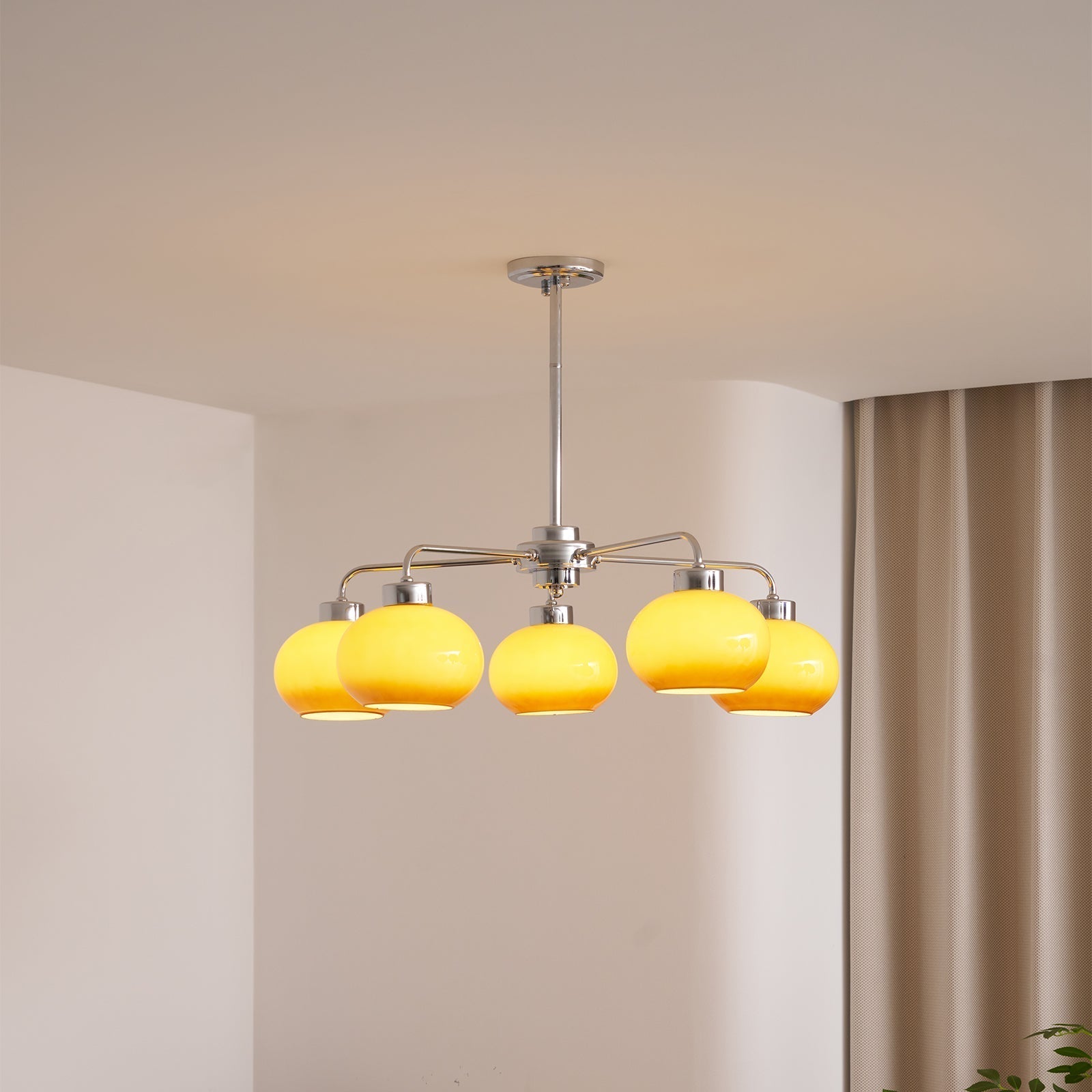Liorenira Chandelier Glass Chrome Geometric Retro
