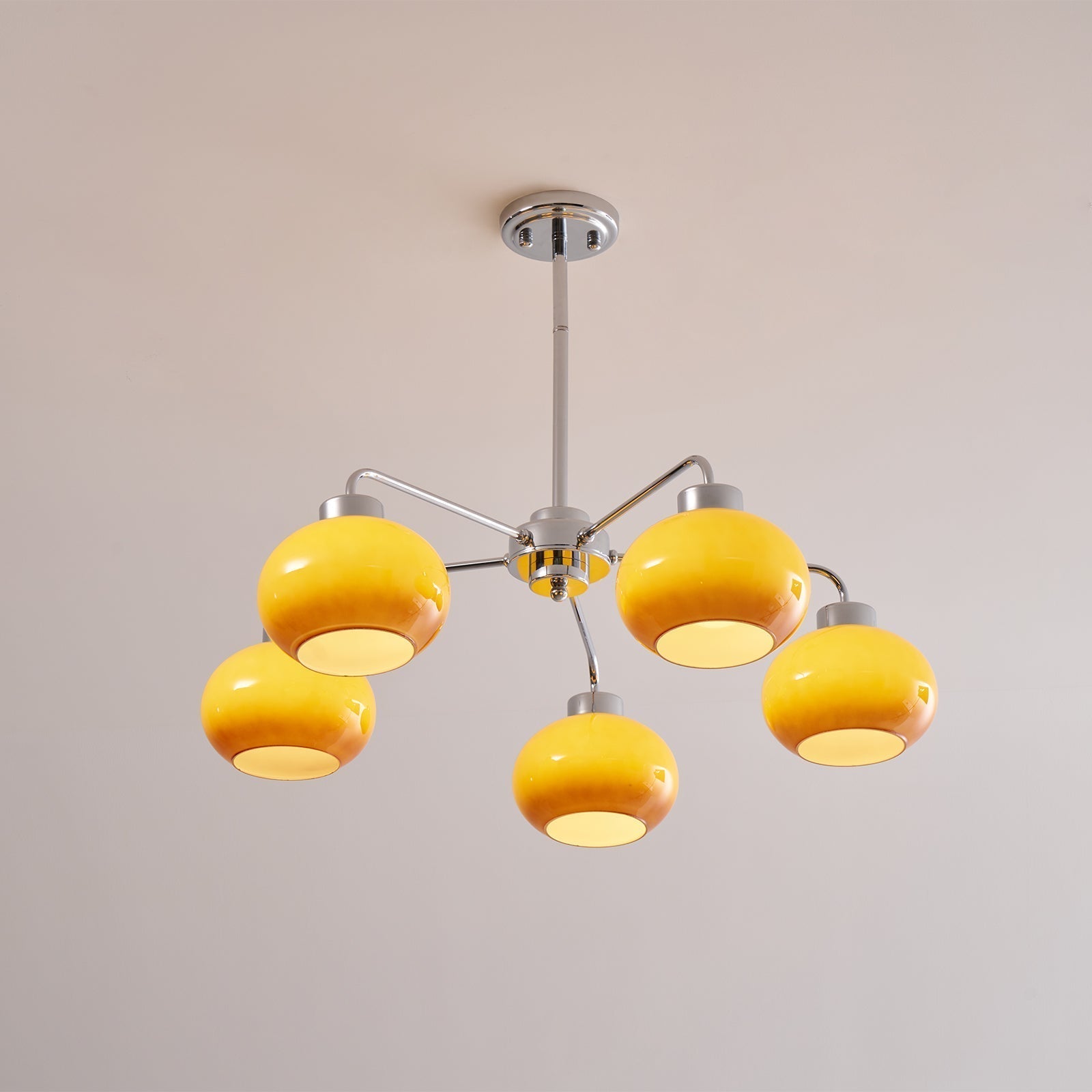 Liorenira Chandelier Glass Chrome Geometric Retro