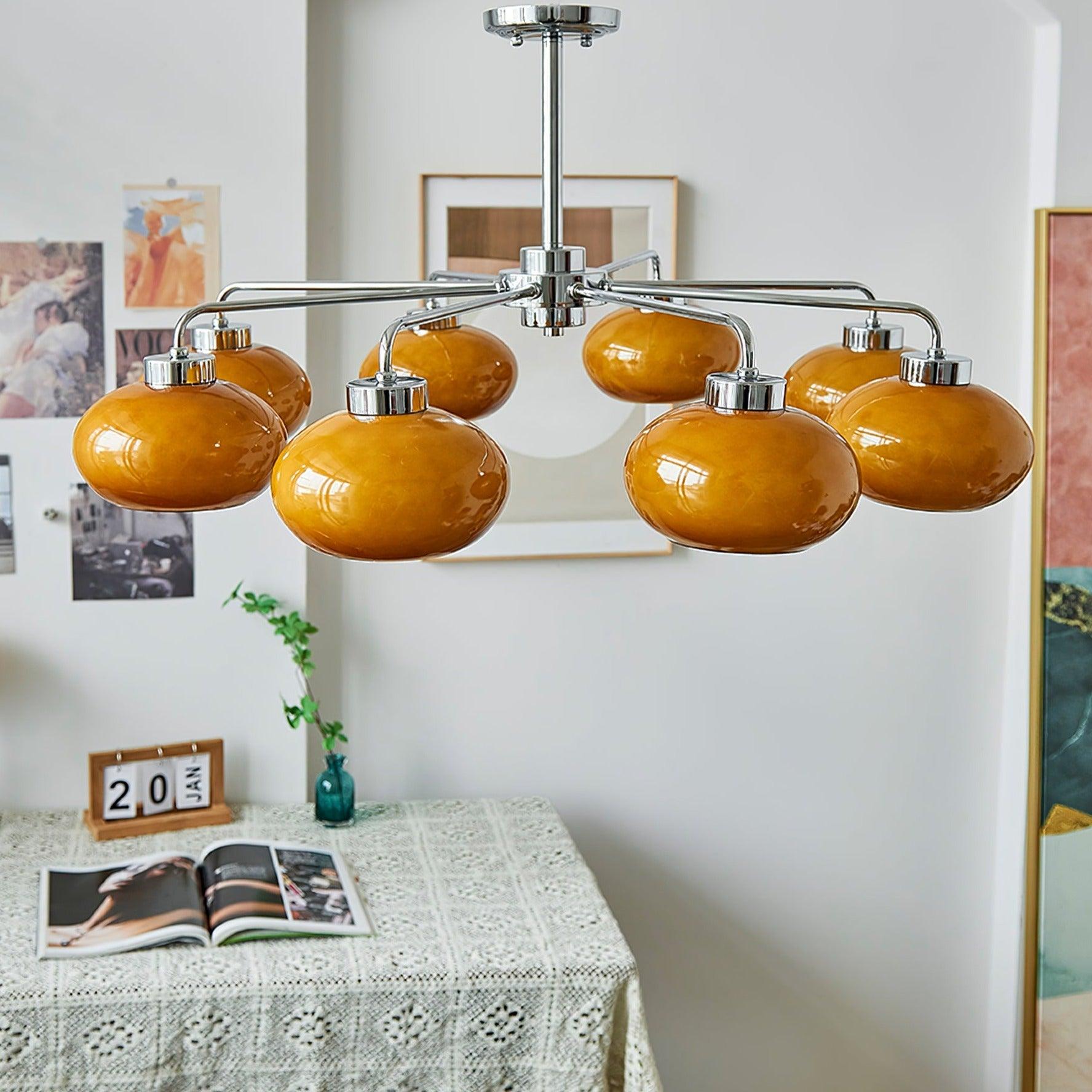 Liorenira Chandelier Glass Chrome Geometric Retro
