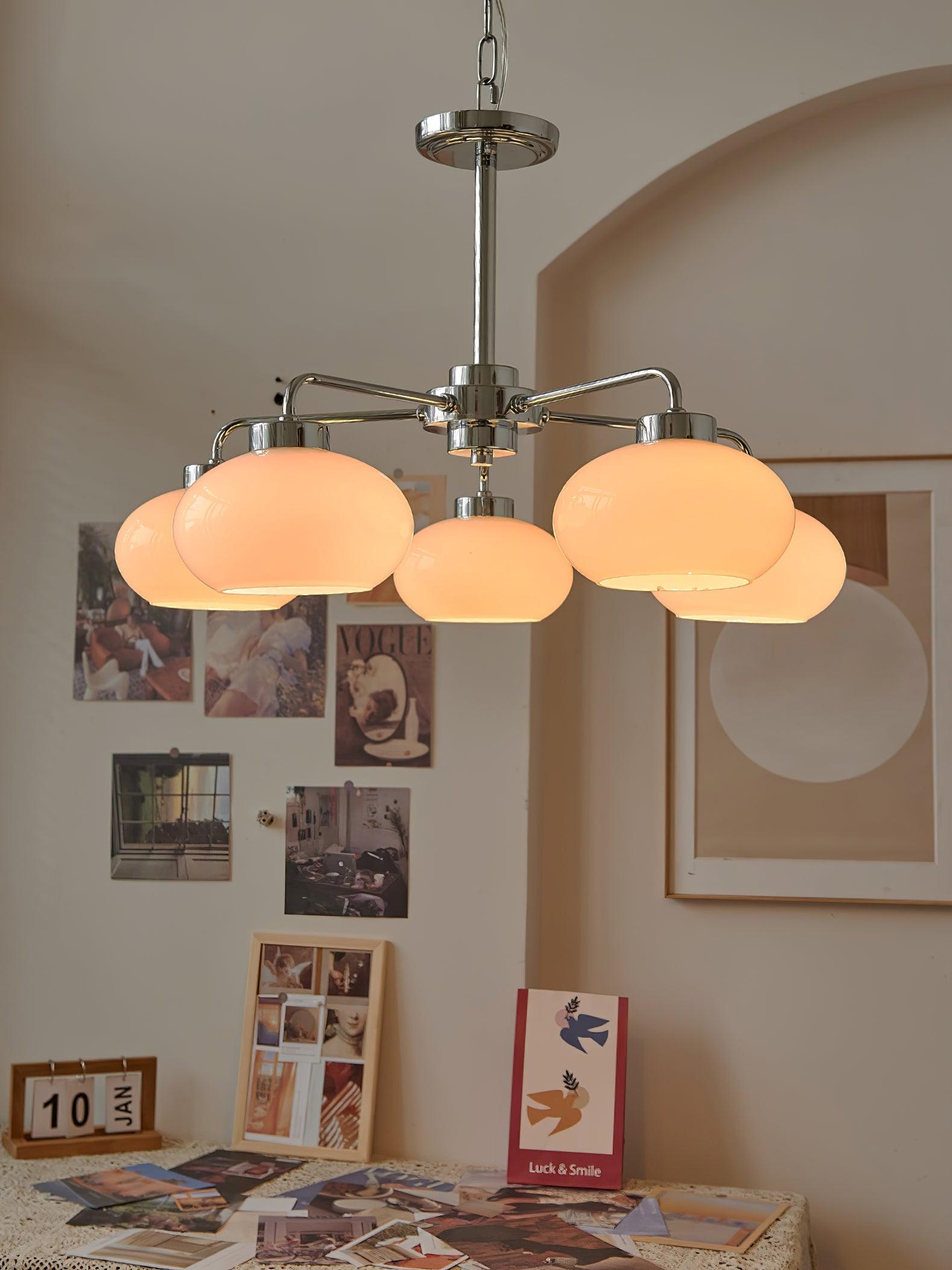 Liorenira Chandelier Glass Chrome Geometric Retro
