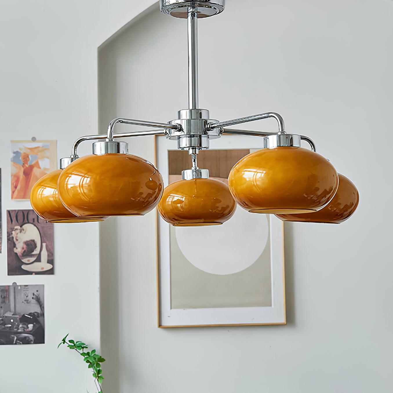 Liorenira Chandelier Glass Chrome Geometric Retro