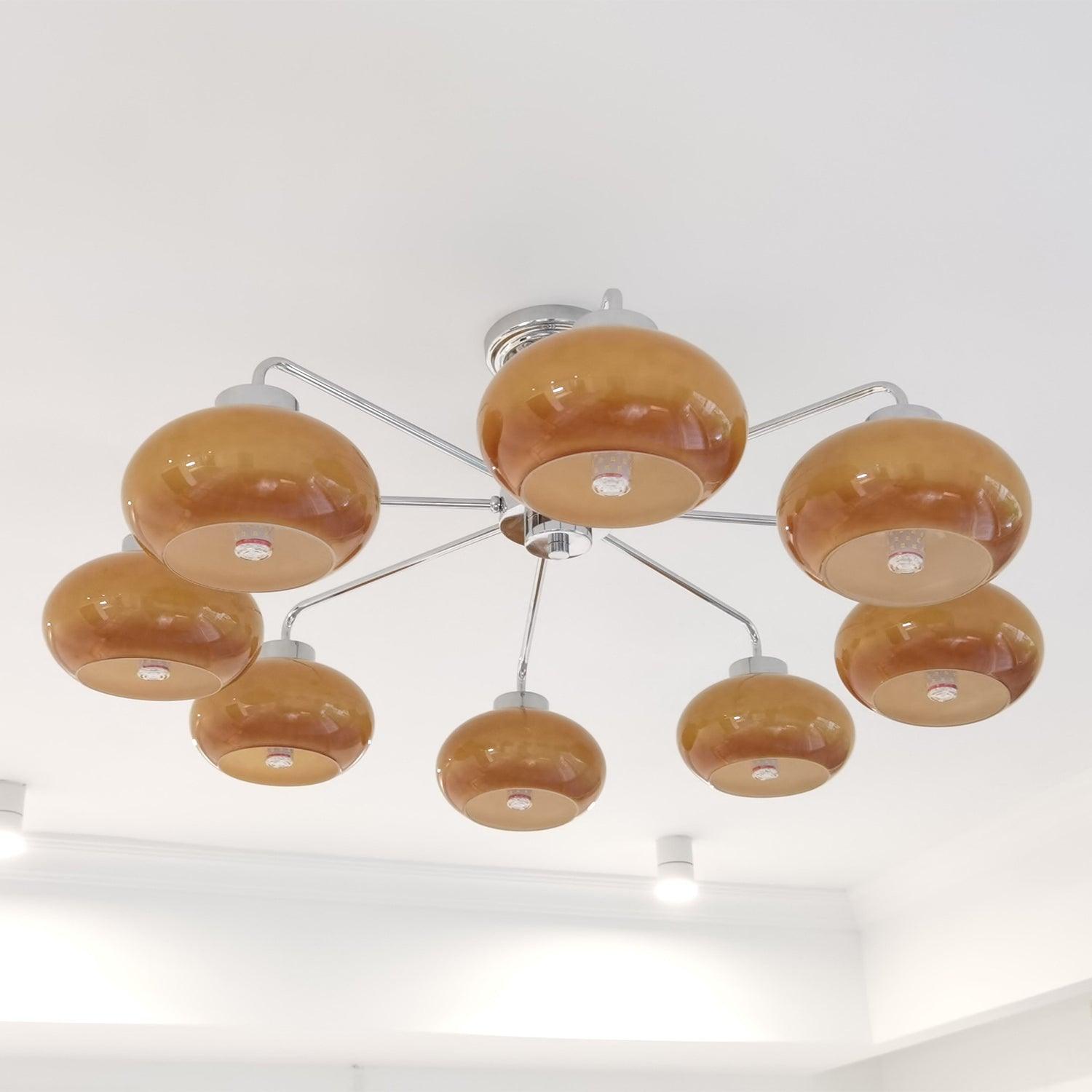 Liorenira Chandelier Glass Chrome Geometric Retro