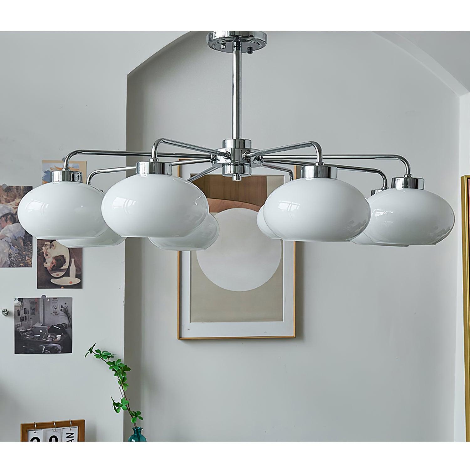 Liorenira Chandelier Glass Chrome Geometric Retro