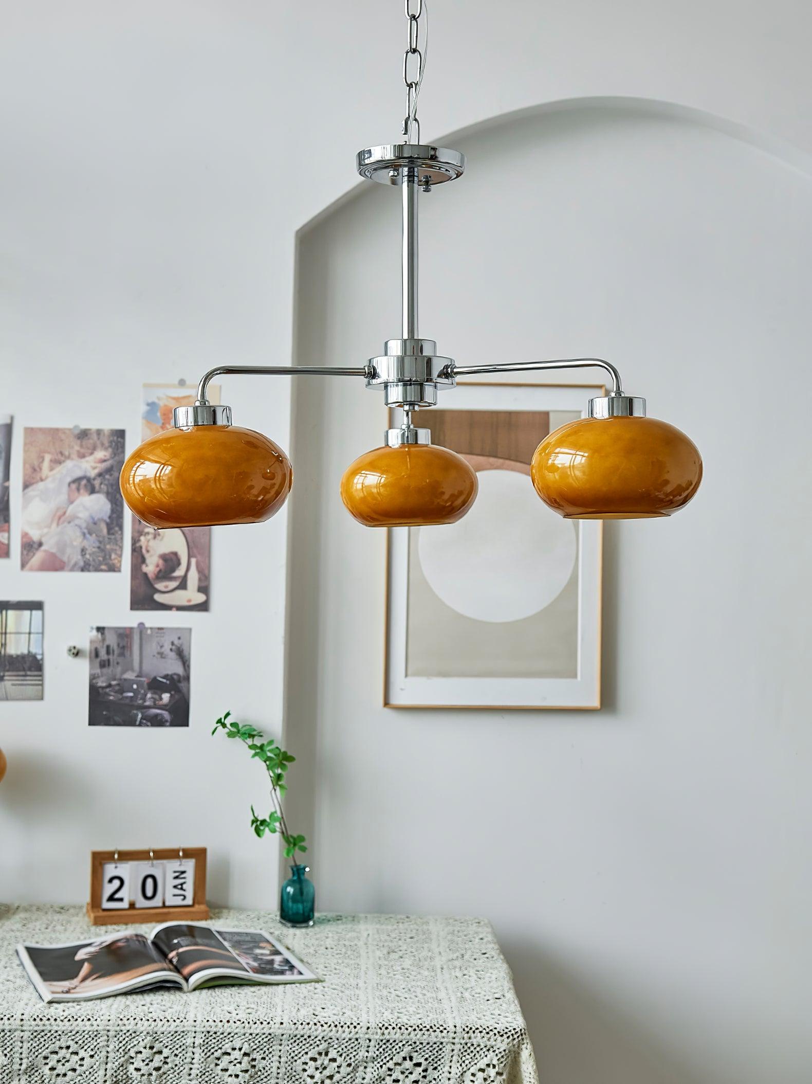 Liorenira Chandelier Glass Chrome Geometric Retro