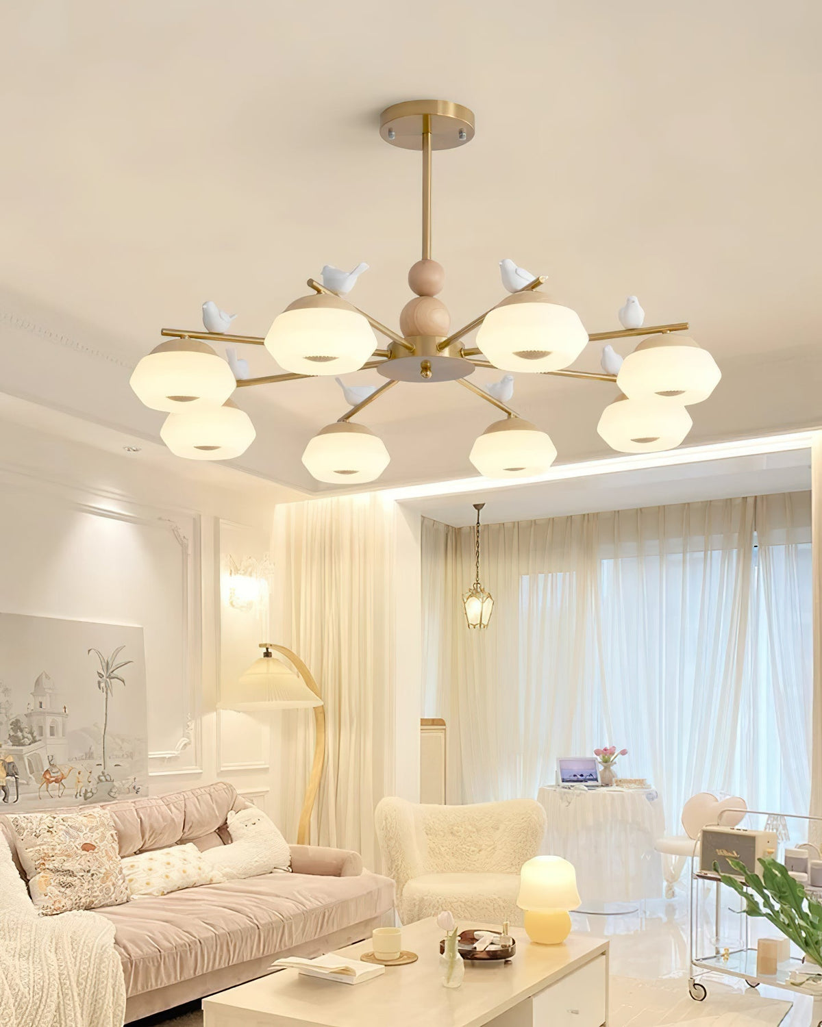 Orieraine Chandelier Brass Bird Ozawa Elegant