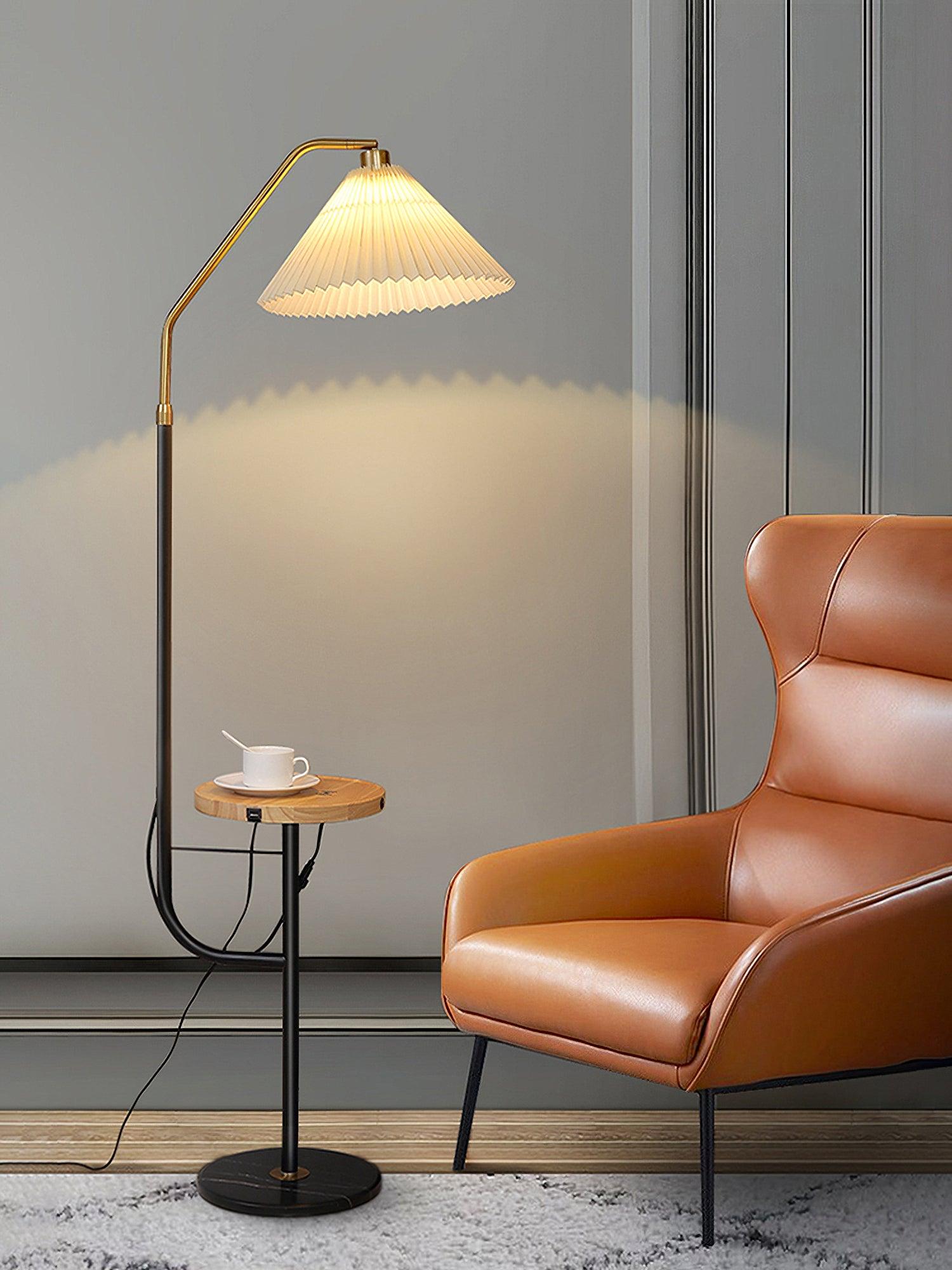 Nexc Marble Wood Floor Lamp
