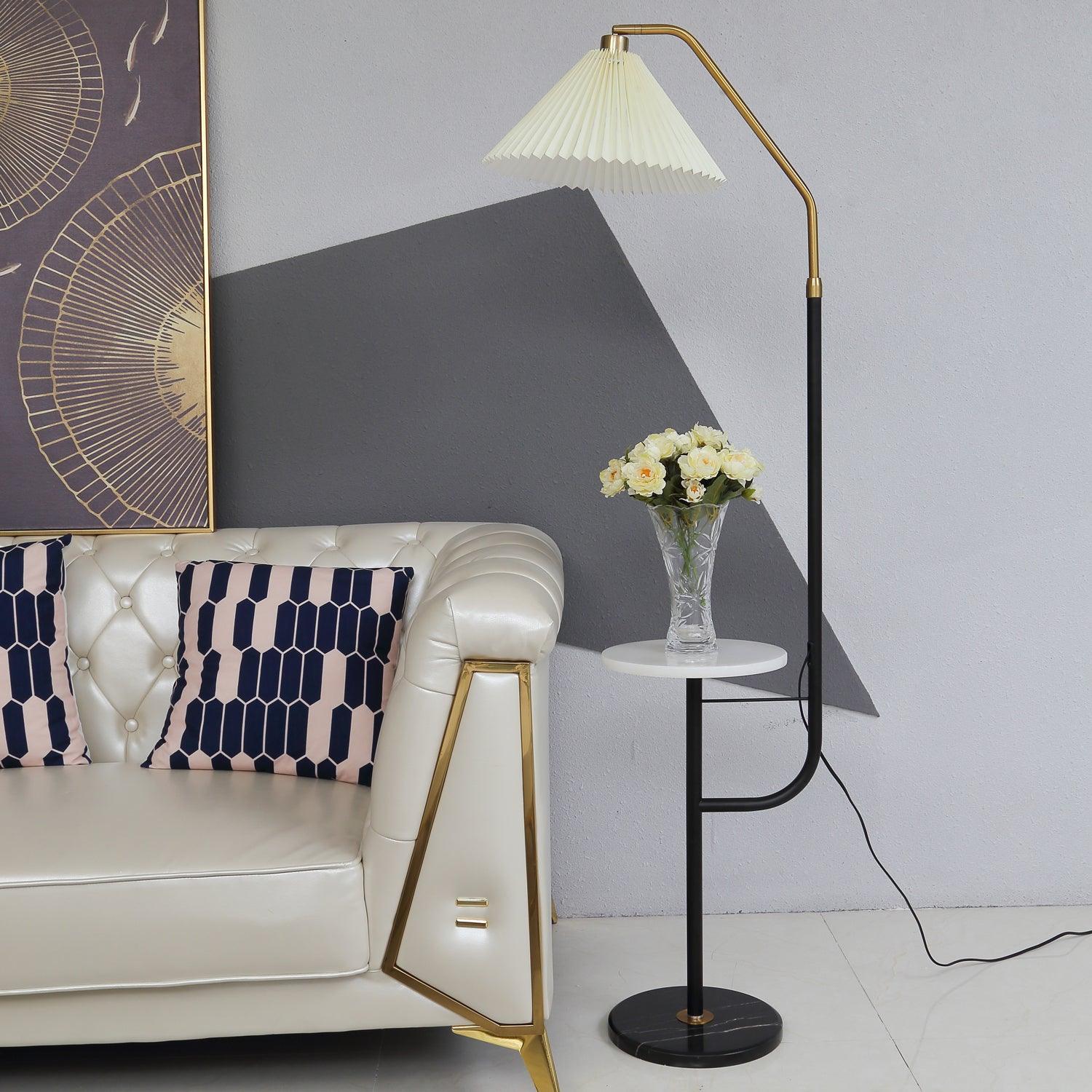 Nexc Marble Wood Floor Lamp