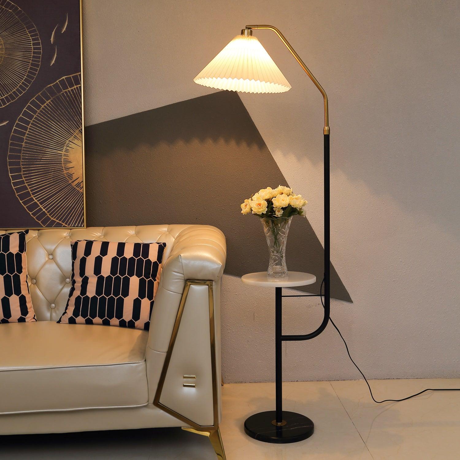Nexc Marble Wood Floor Lamp