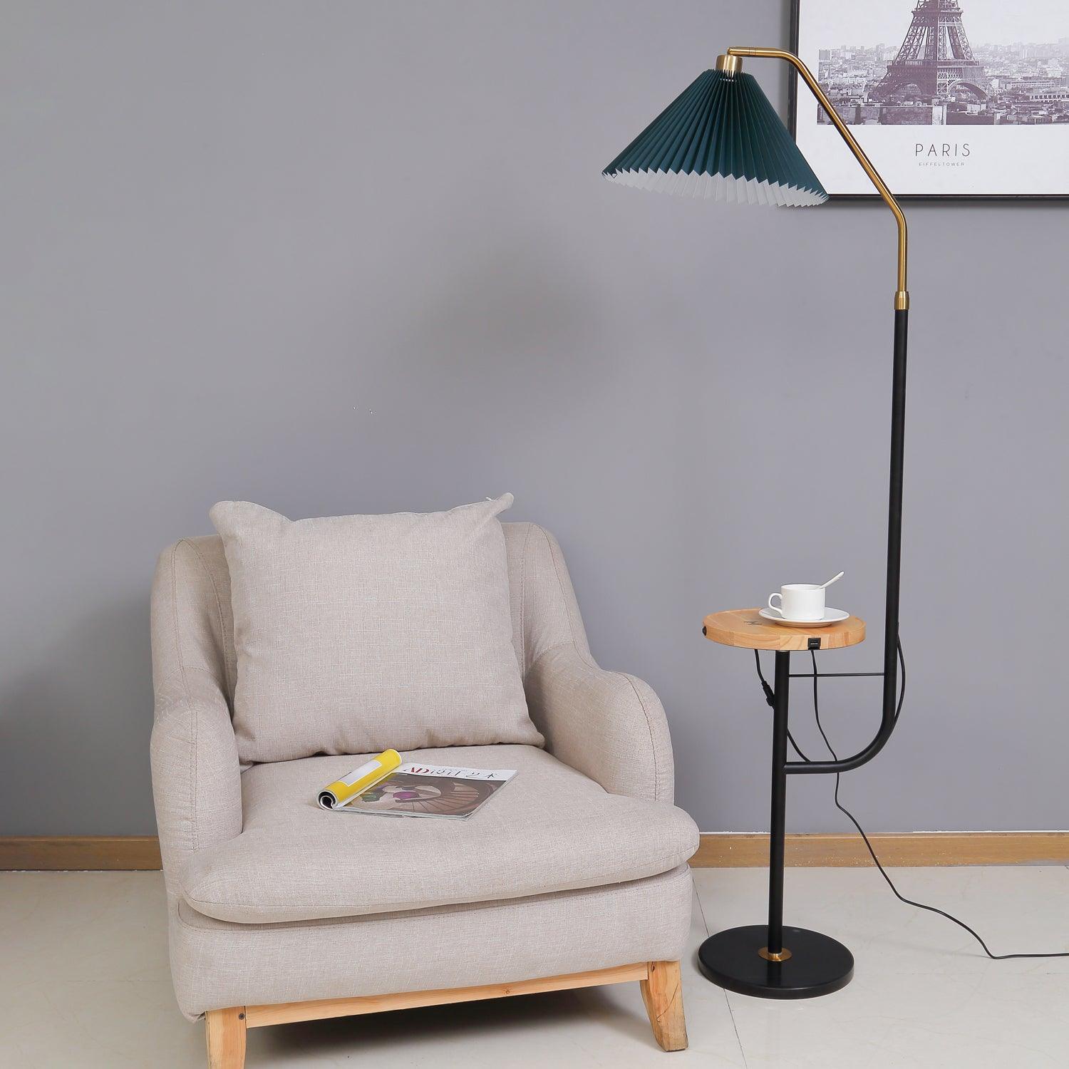 Nexc Marble Wood Floor Lamp