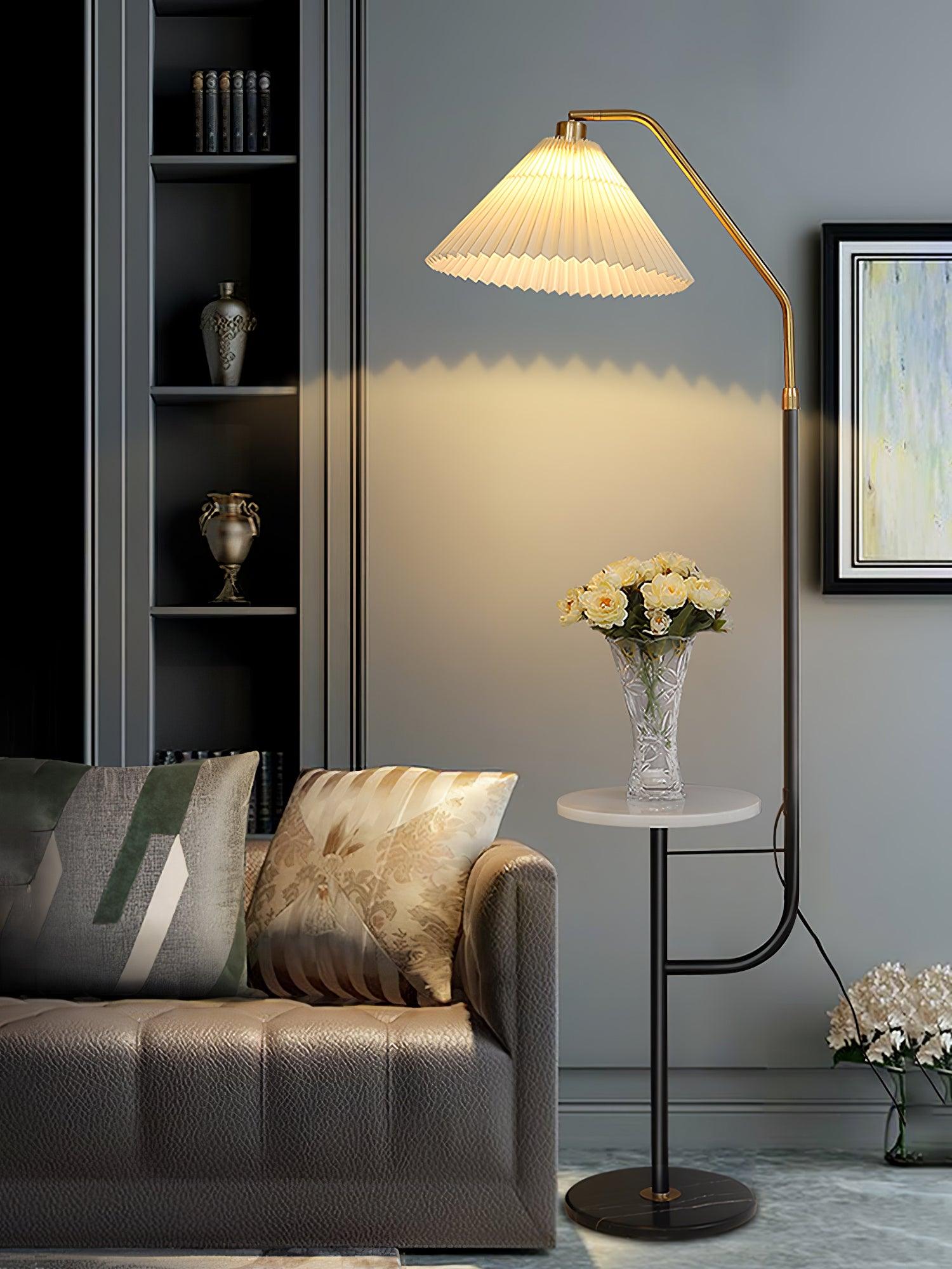 Nexc Marble Wood Floor Lamp