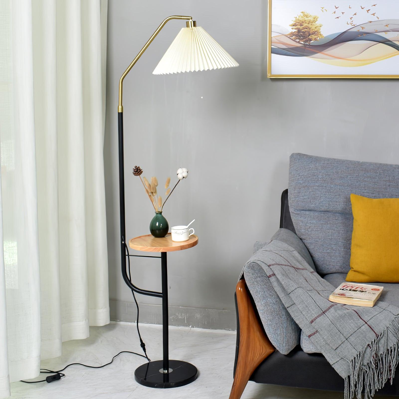 Nexc Marble Wood Floor Lamp