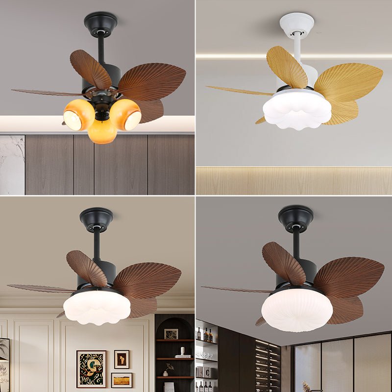 Alduena Tropical Wood Ceiling Fan Light