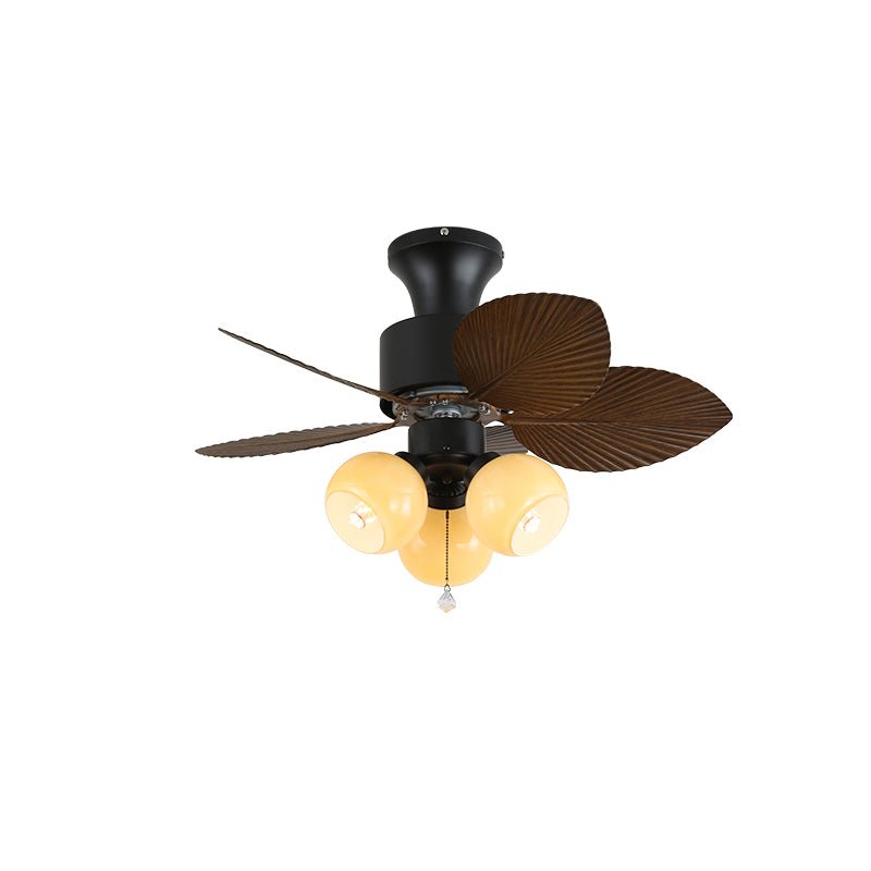 Celoine Tropical Glass Ceiling Fan Light