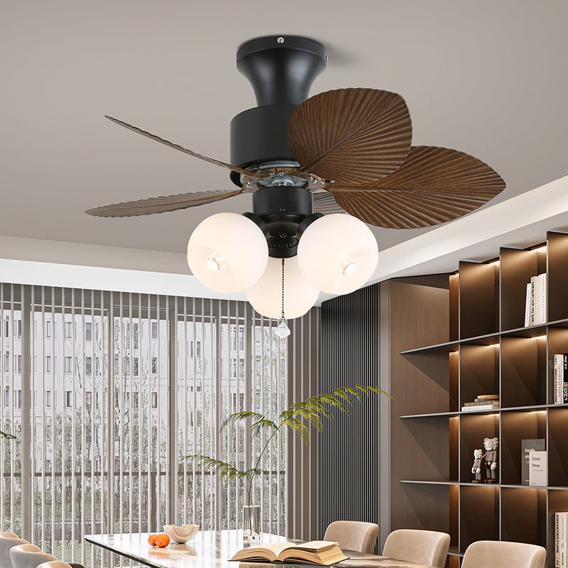 Celoine Tropical Glass Ceiling Fan Light