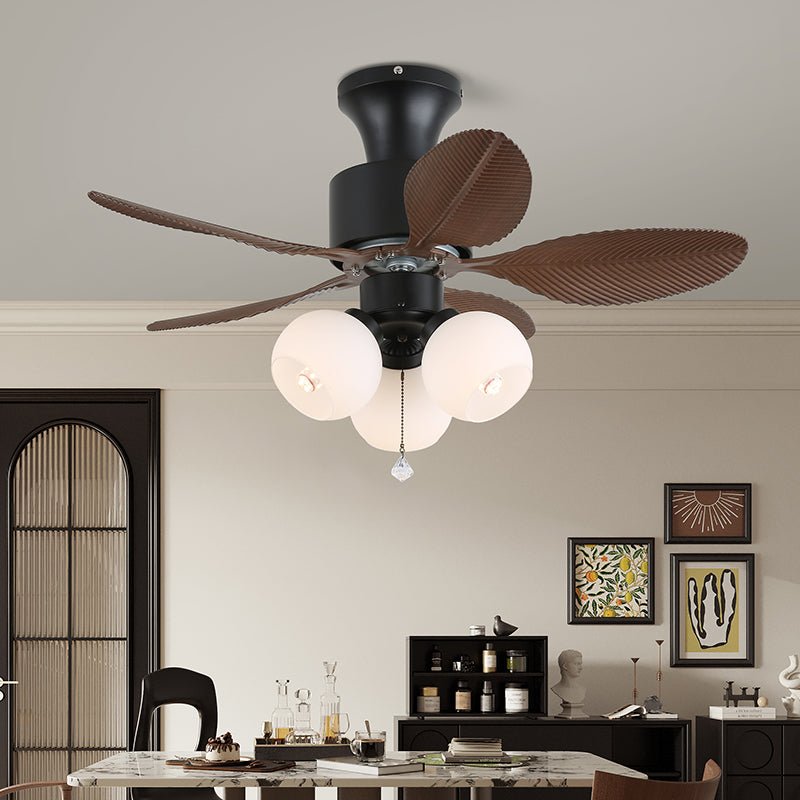 Celoine Tropical Glass Ceiling Fan Light