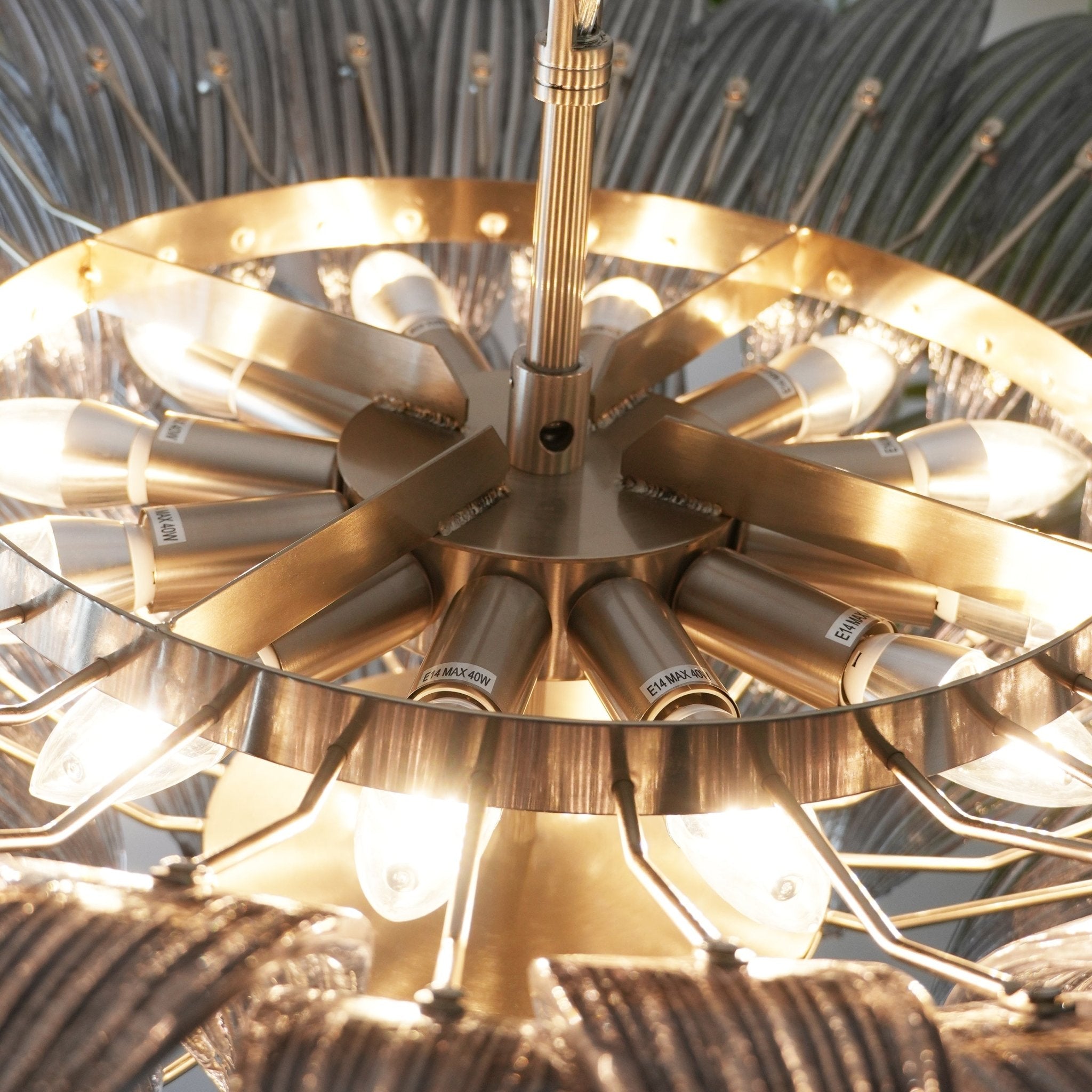 Eirivelle Chandelier Murano Glass Palm Leaf Tiered
