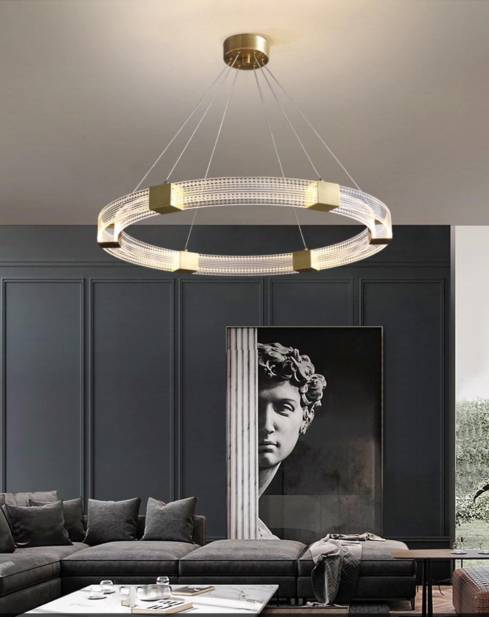 Eurdora Modern Minimalist Ring LED Chandelier