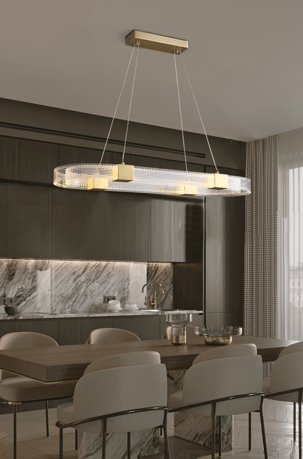 Eurdora Modern Minimalist Ring LED Chandelier