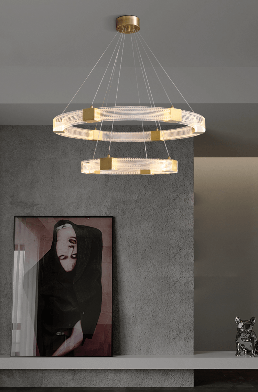 Eurdora Modern Minimalist Ring LED Chandelier