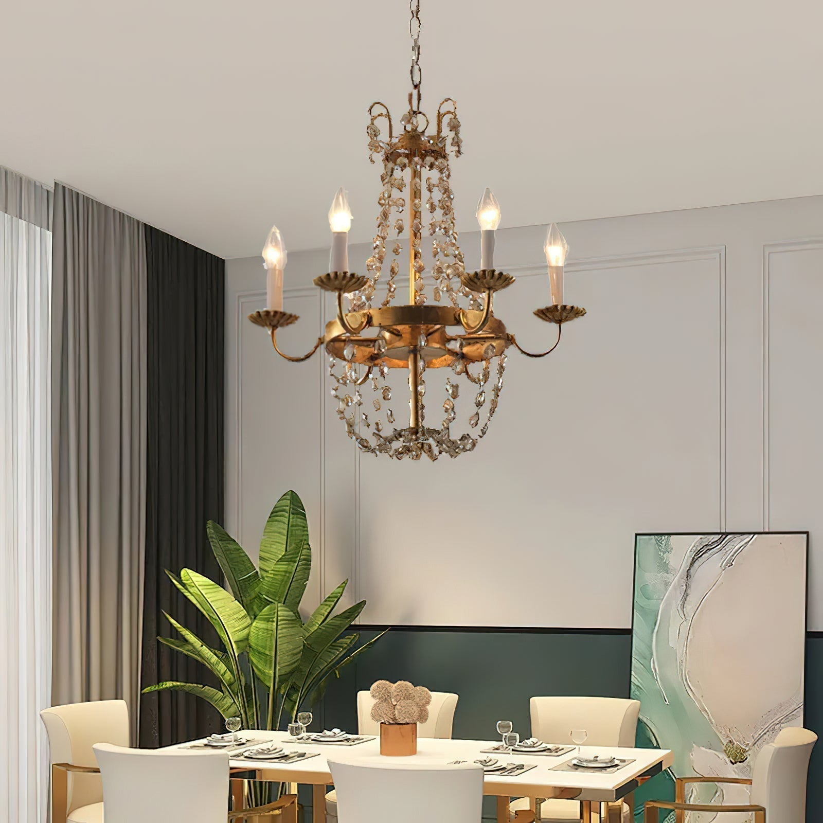Luxinine Vintage Flea Market Crystal Chandelier