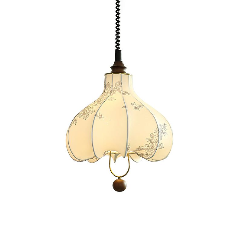Mirerena Pendant Lamp Pear Fabric Lantern for Living Room