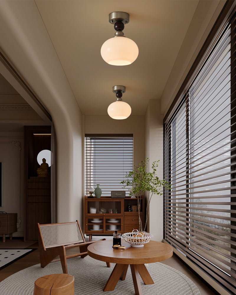 Ivcarila Modern Minimalist Pearl Sphere Glass Ceiling Lamp