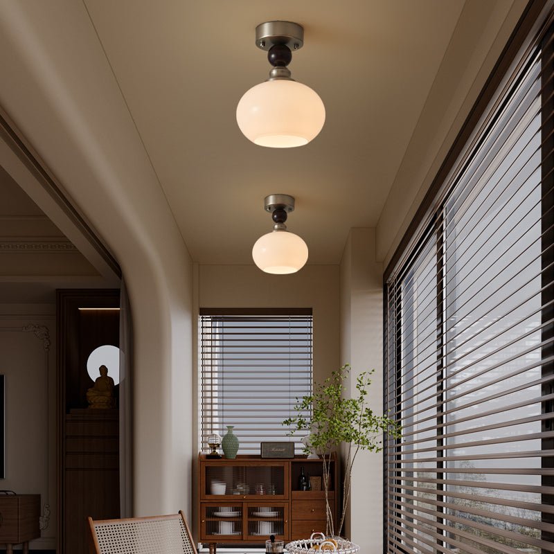 Ivcarila Modern Minimalist Pearl Sphere Glass Ceiling Lamp