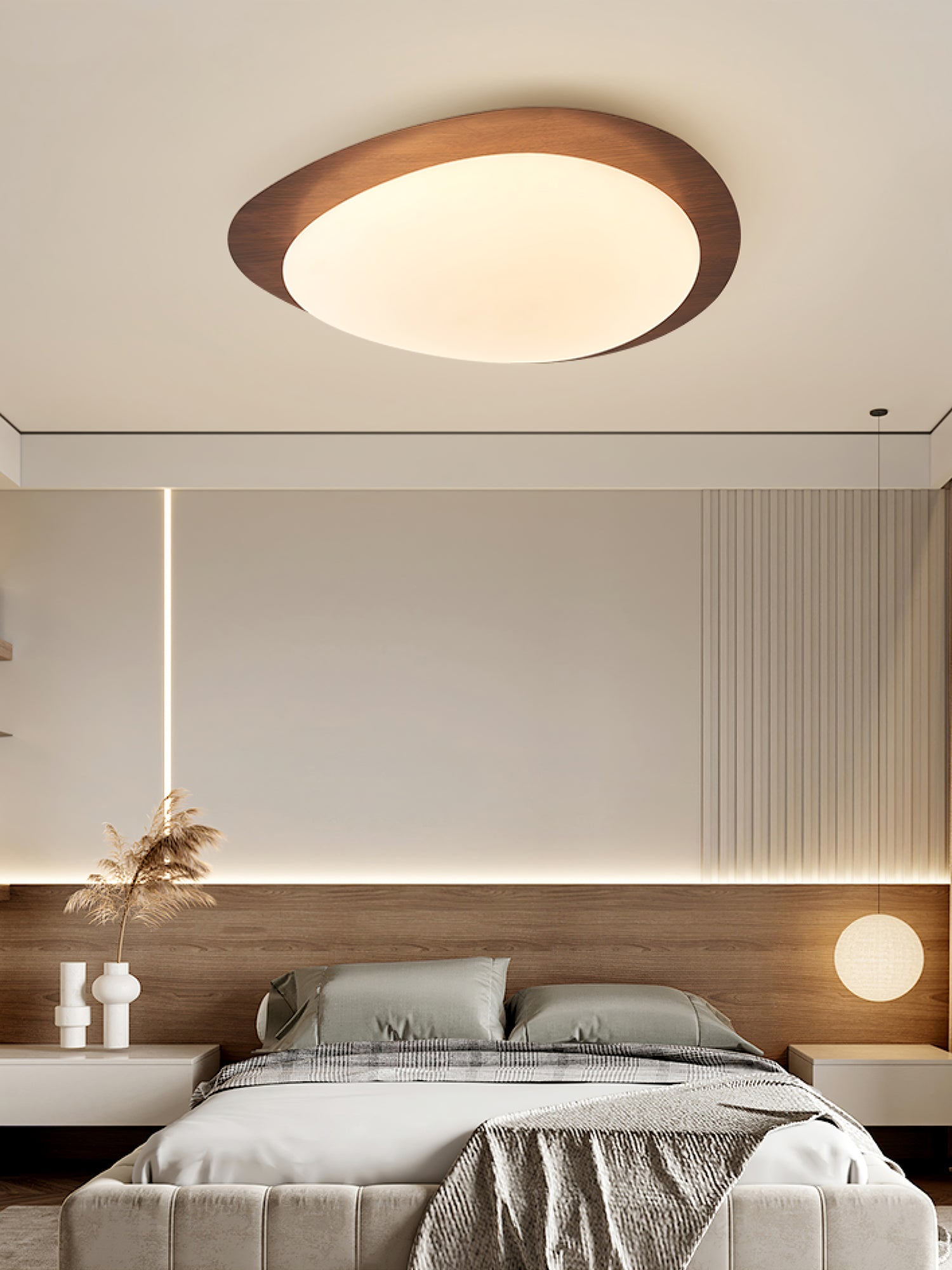 Sylenia Ceiling Light Pebble Walnut Acrylic LED