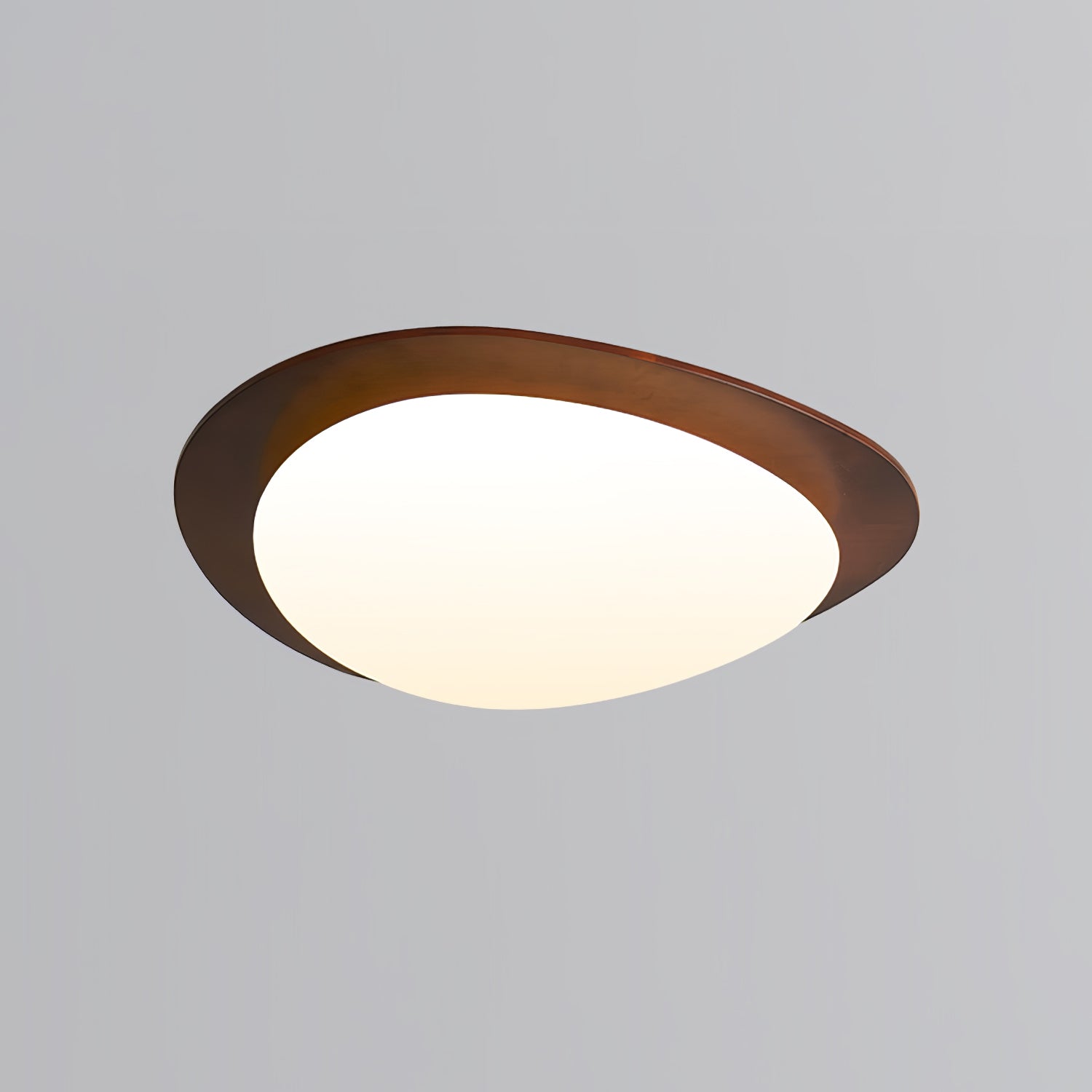 Evory Ceiling Light Wooden Walnut Pebble