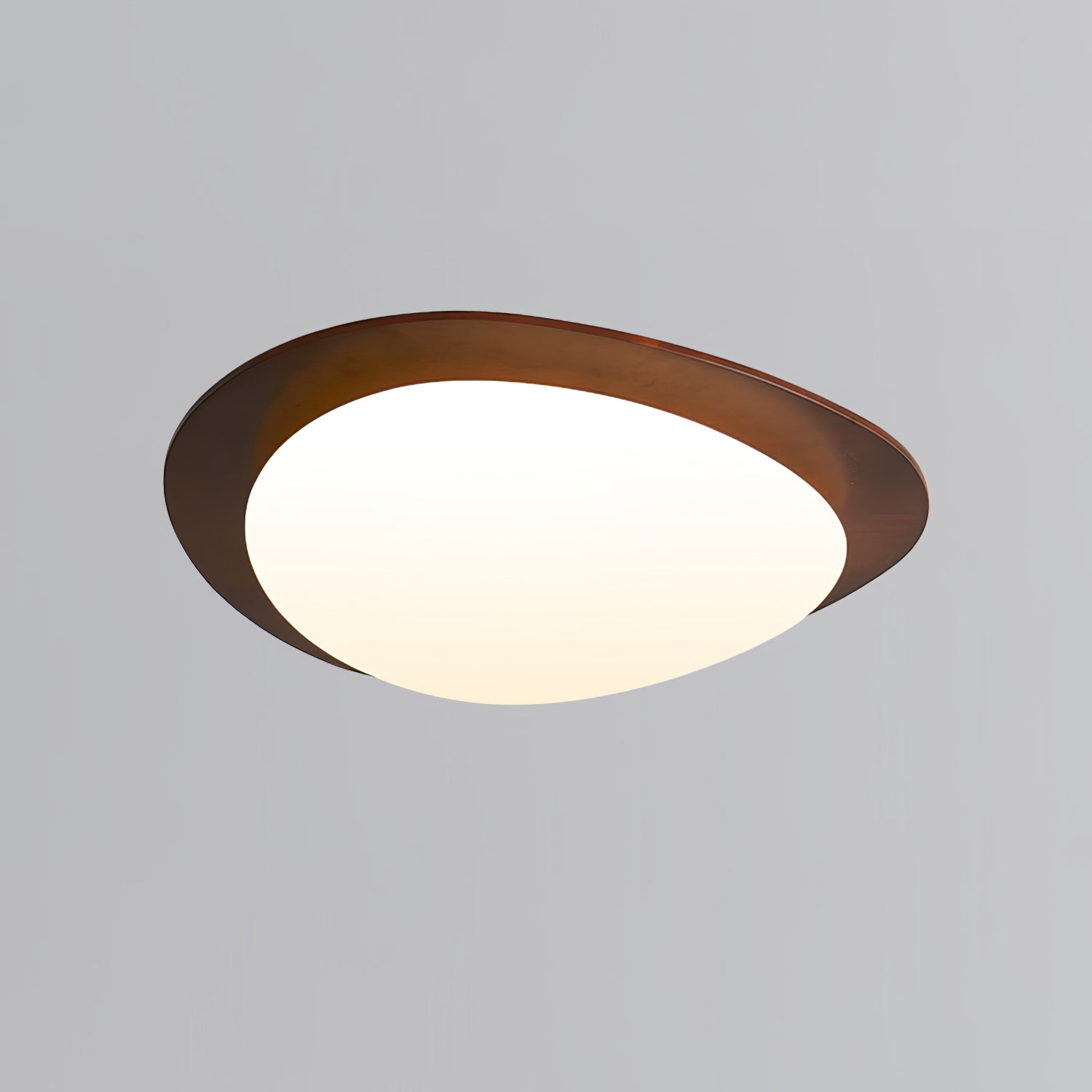 Evory Ceiling Light Wooden Walnut Pebble