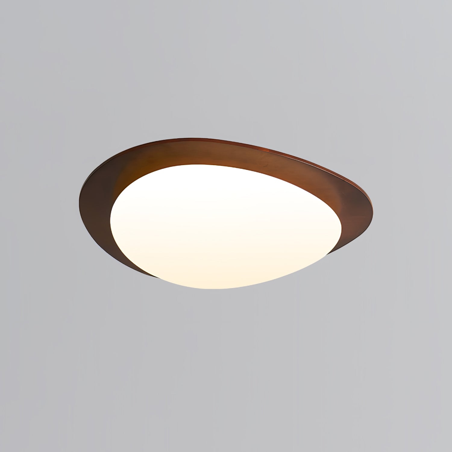 Evory Ceiling Light Wooden Walnut Pebble
