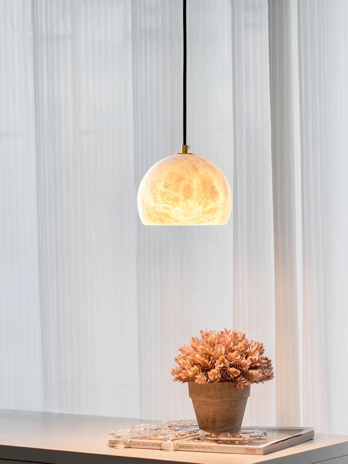 Nerea Alabaster Dome Staircase Chandelier