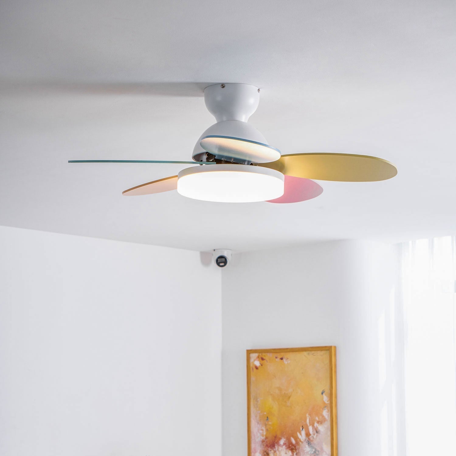 Eireise Colorful Glass Kids Ceiling Fan Light