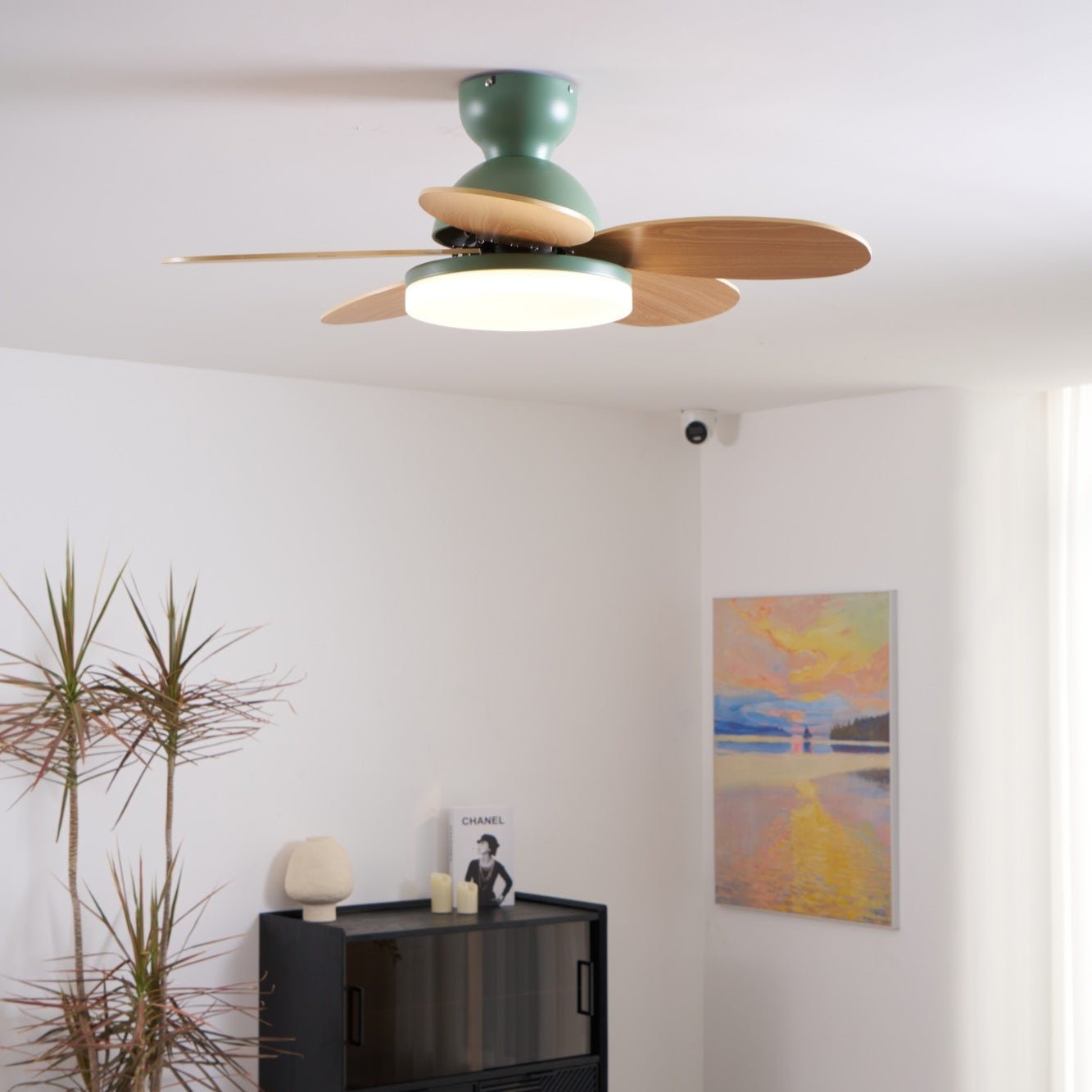 Eireise Colorful Glass Kids Ceiling Fan Light
