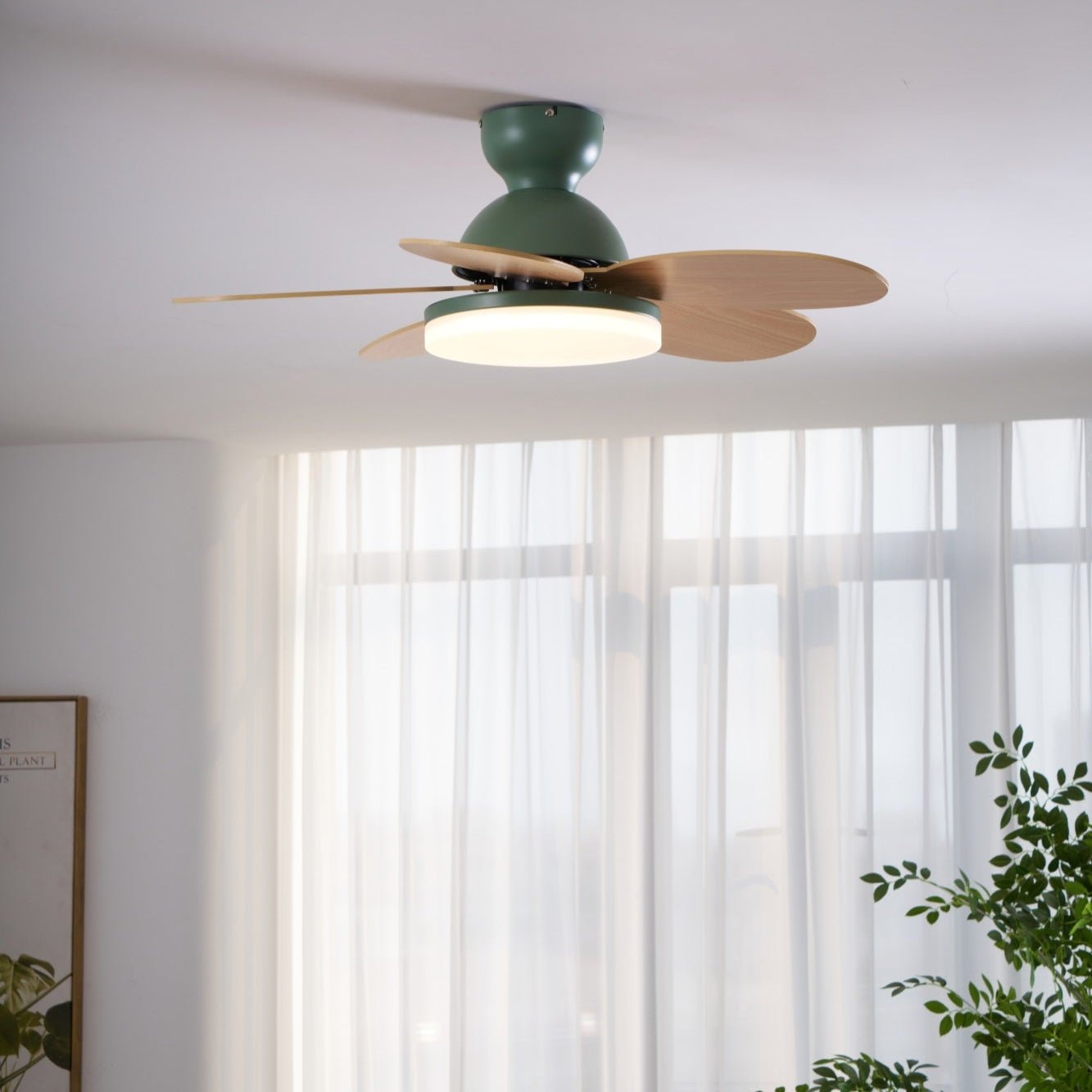 Eireise Colorful Glass Kids Ceiling Fan Light